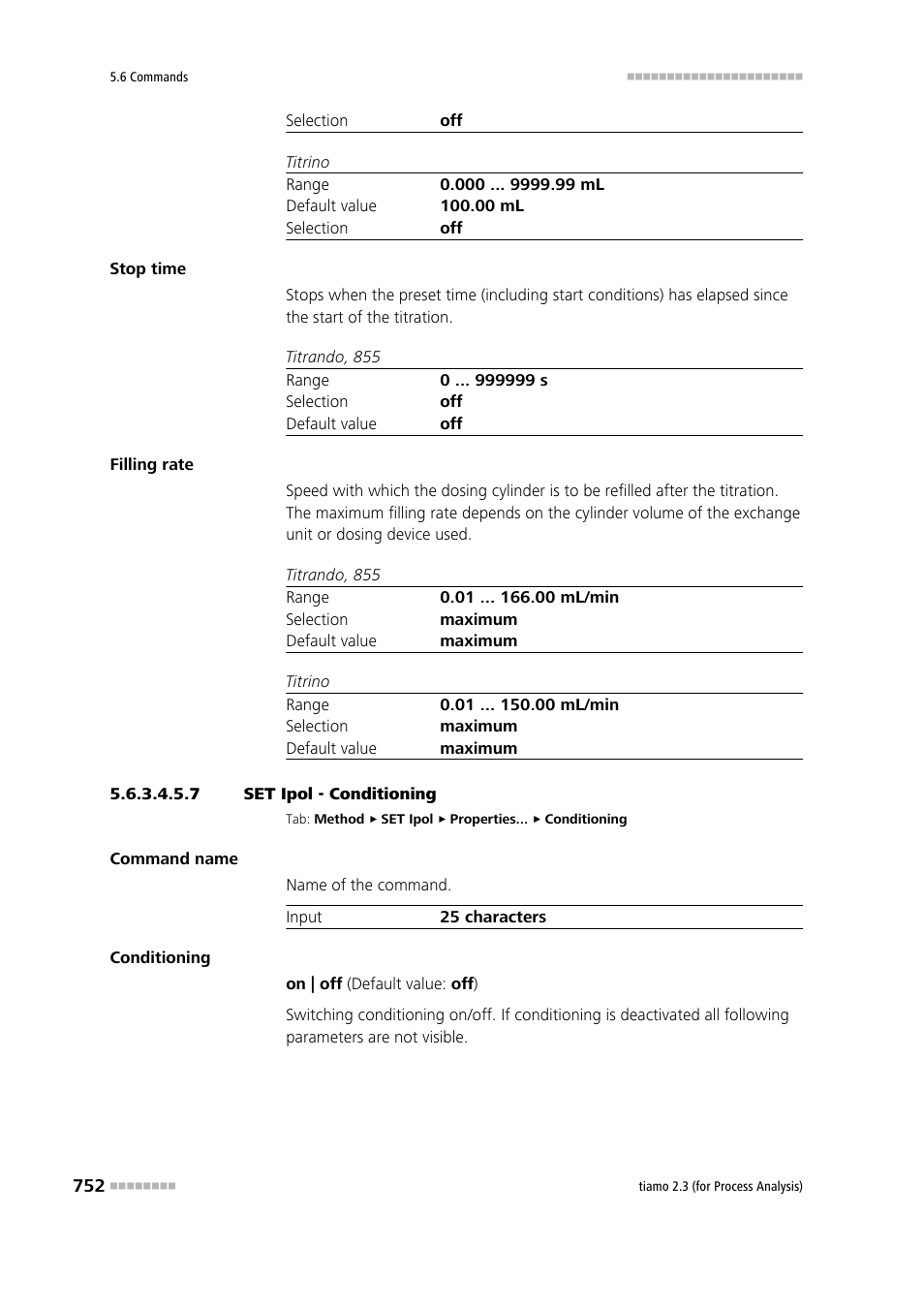 7 set ipol - conditioning, Conditioning | Metrohm tiamo 2.3 (process analysis) User Manual | Page 768 / 1790