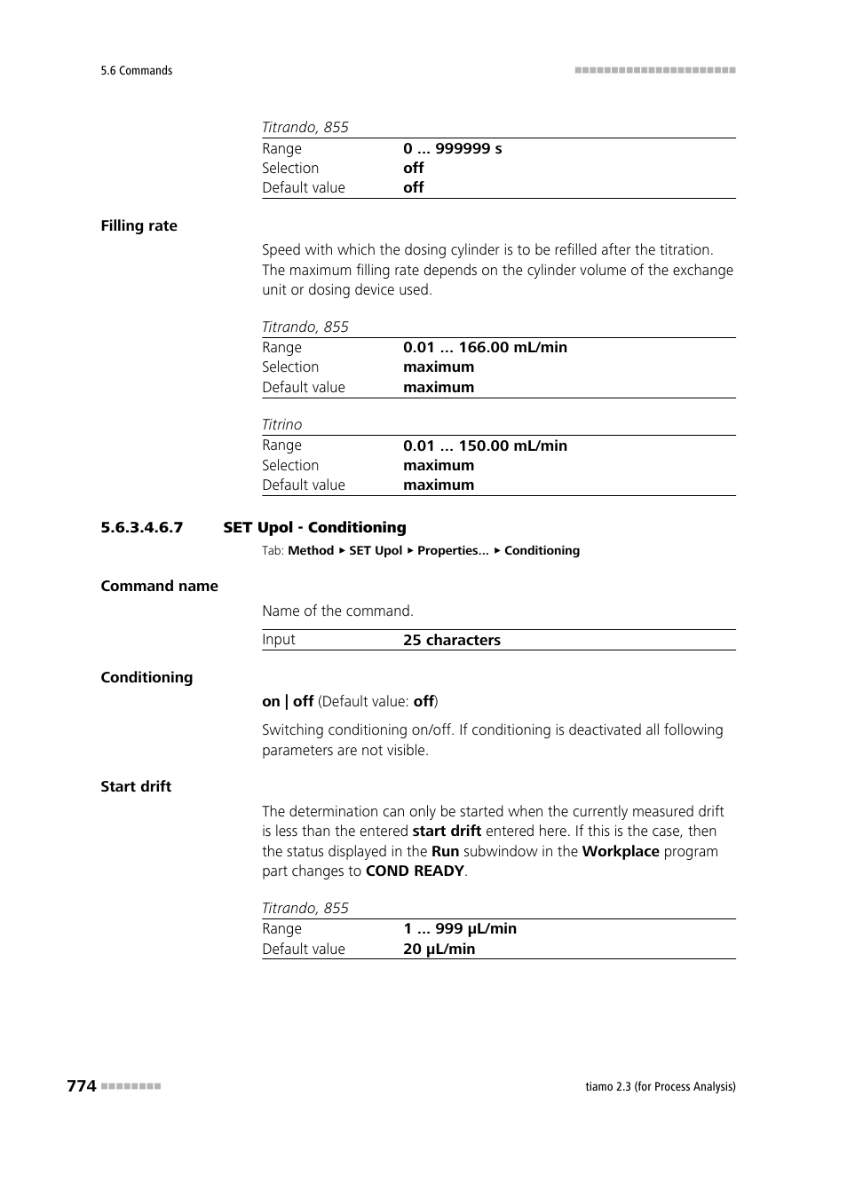 7 set upol - conditioning, Conditioning | Metrohm tiamo 2.3 (process analysis) User Manual | Page 790 / 1790