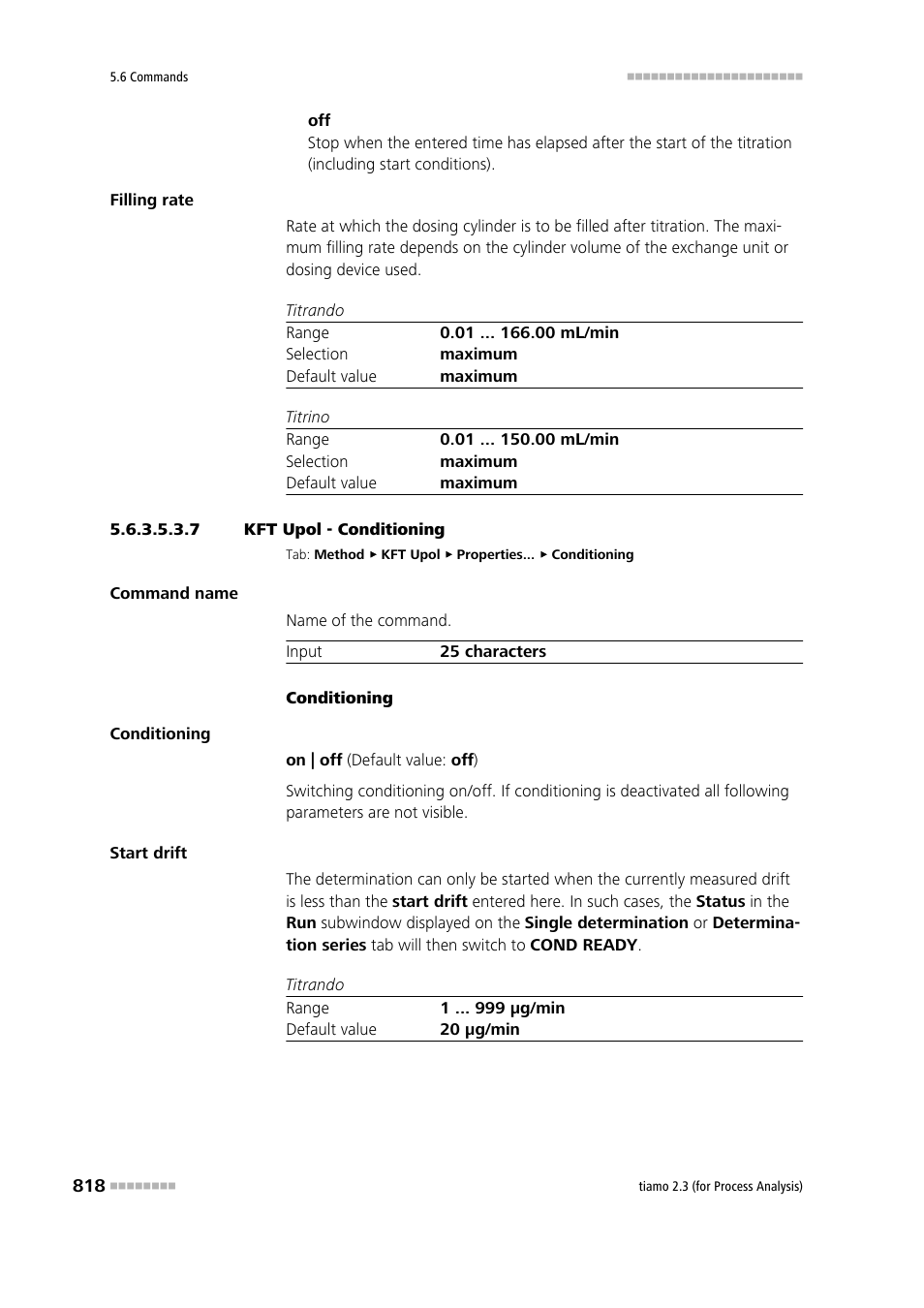 7 kft upol - conditioning, Conditioning | Metrohm tiamo 2.3 (process analysis) User Manual | Page 834 / 1790