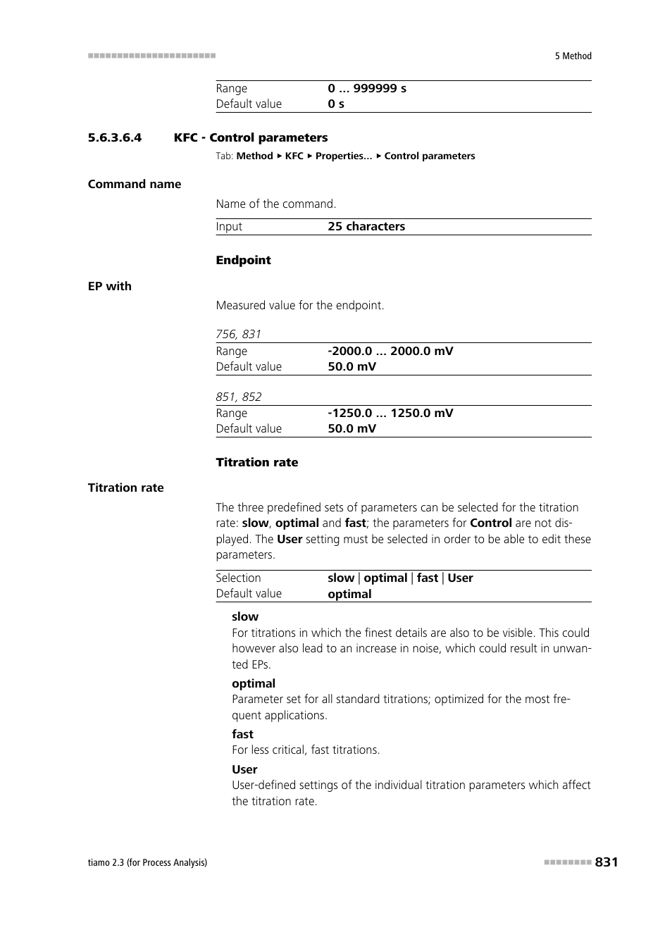 4 kfc - control parameters | Metrohm tiamo 2.3 (process analysis) User Manual | Page 847 / 1790