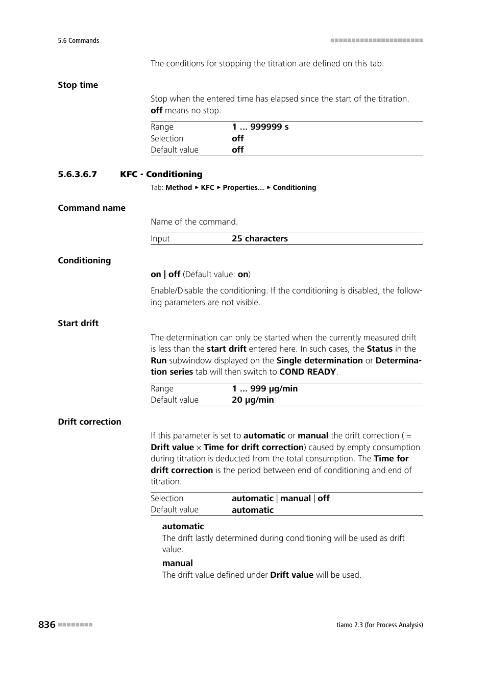 7 kfc - conditioning, Conditioning | Metrohm tiamo 2.3 (process analysis) User Manual | Page 852 / 1790