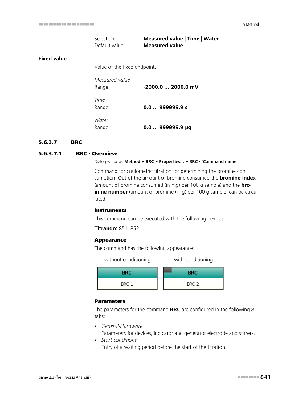 7 brc, 1 brc - overview | Metrohm tiamo 2.3 (process analysis) User Manual | Page 857 / 1790