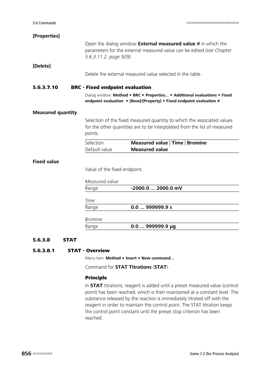 10 brc - fixed endpoint evaluation, 8 stat, 1 stat - overview | Stat | Metrohm tiamo 2.3 (process analysis) User Manual | Page 872 / 1790