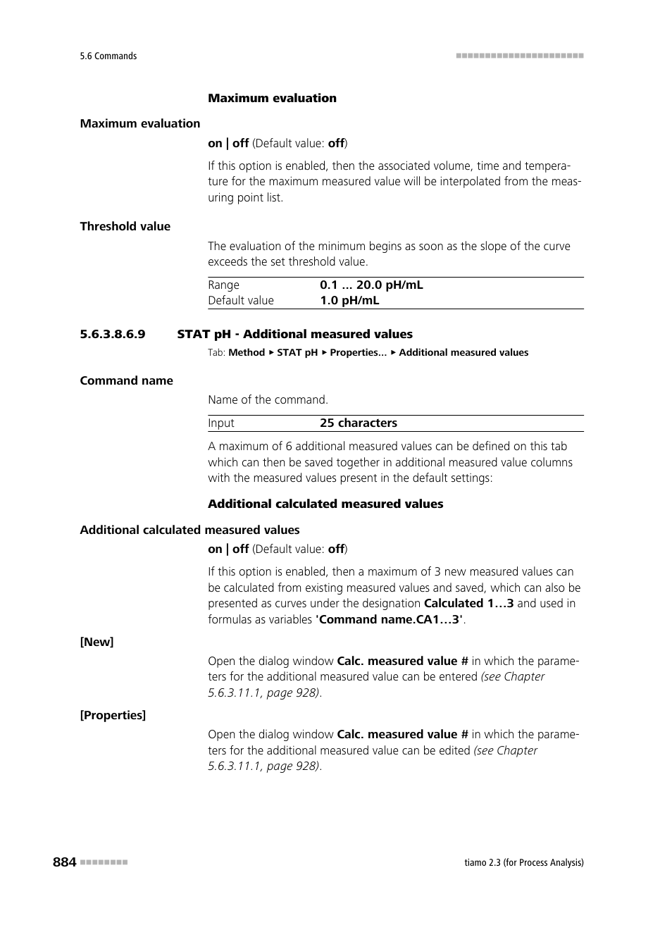 9 stat ph - additional measured values, Additional measured values | Metrohm tiamo 2.3 (process analysis) User Manual | Page 900 / 1790