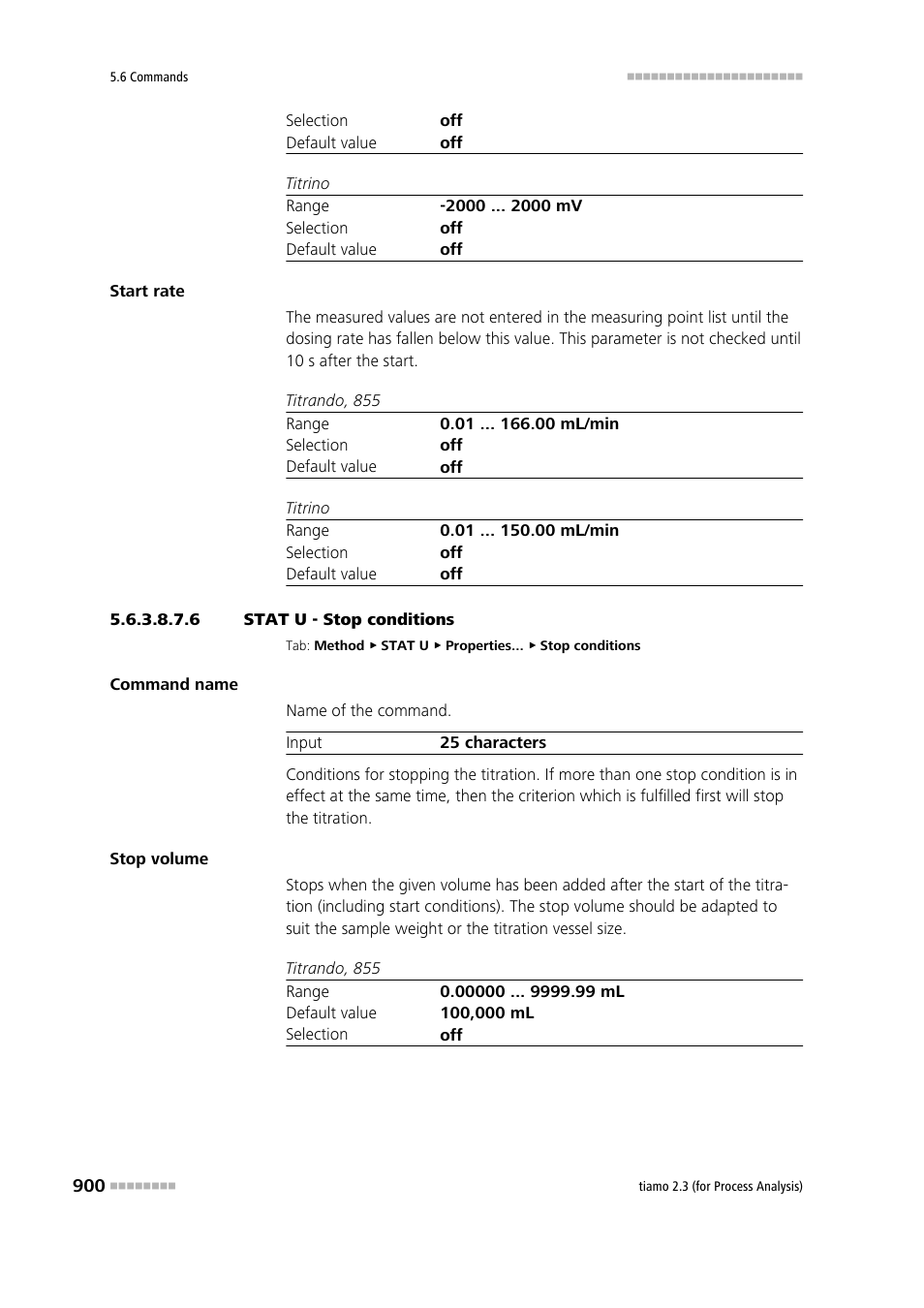 6 stat u - stop conditions, Stop conditions | Metrohm tiamo 2.3 (process analysis) User Manual | Page 916 / 1790