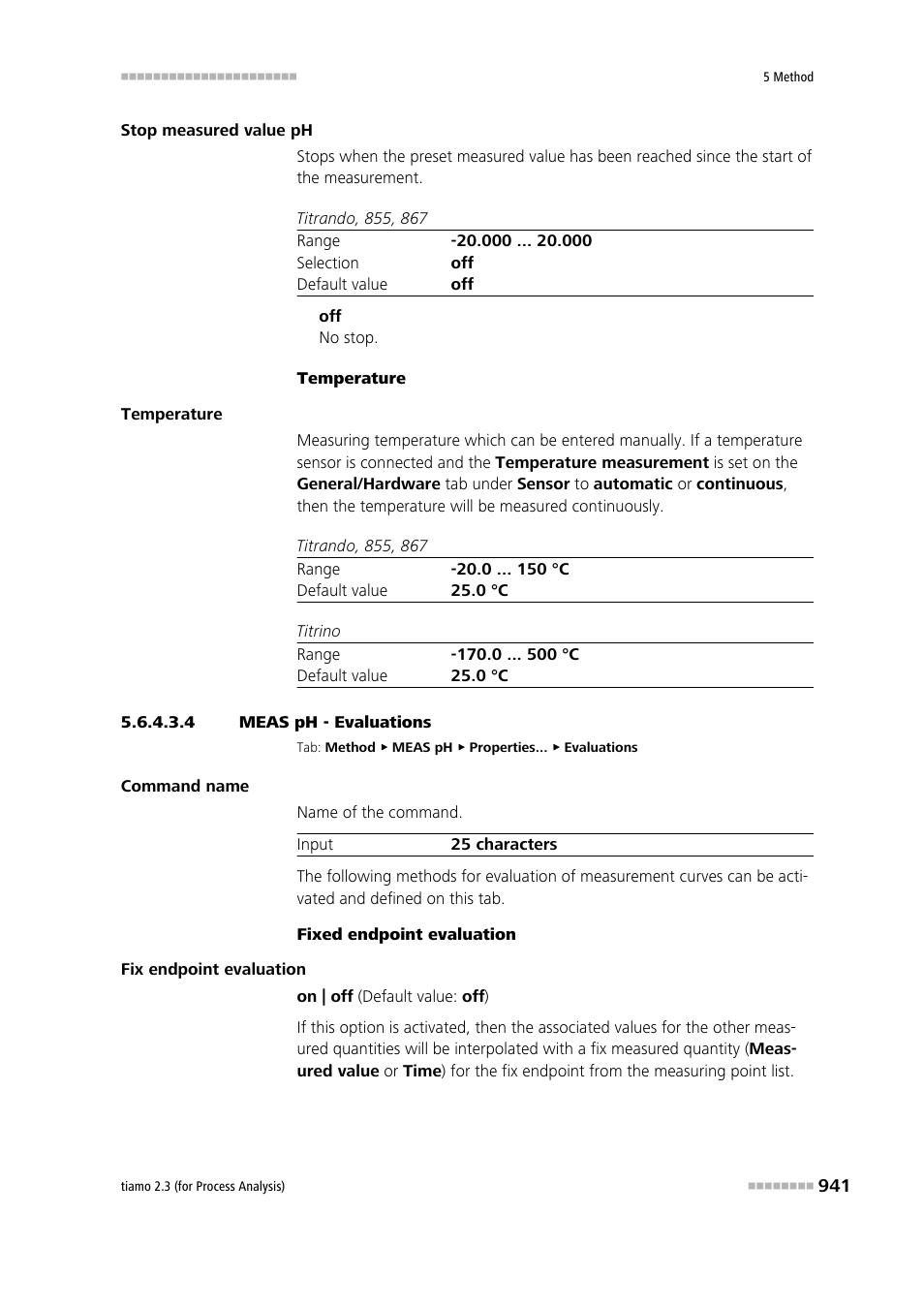 4 meas ph - evaluations | Metrohm tiamo 2.3 (process analysis) User Manual | Page 957 / 1790