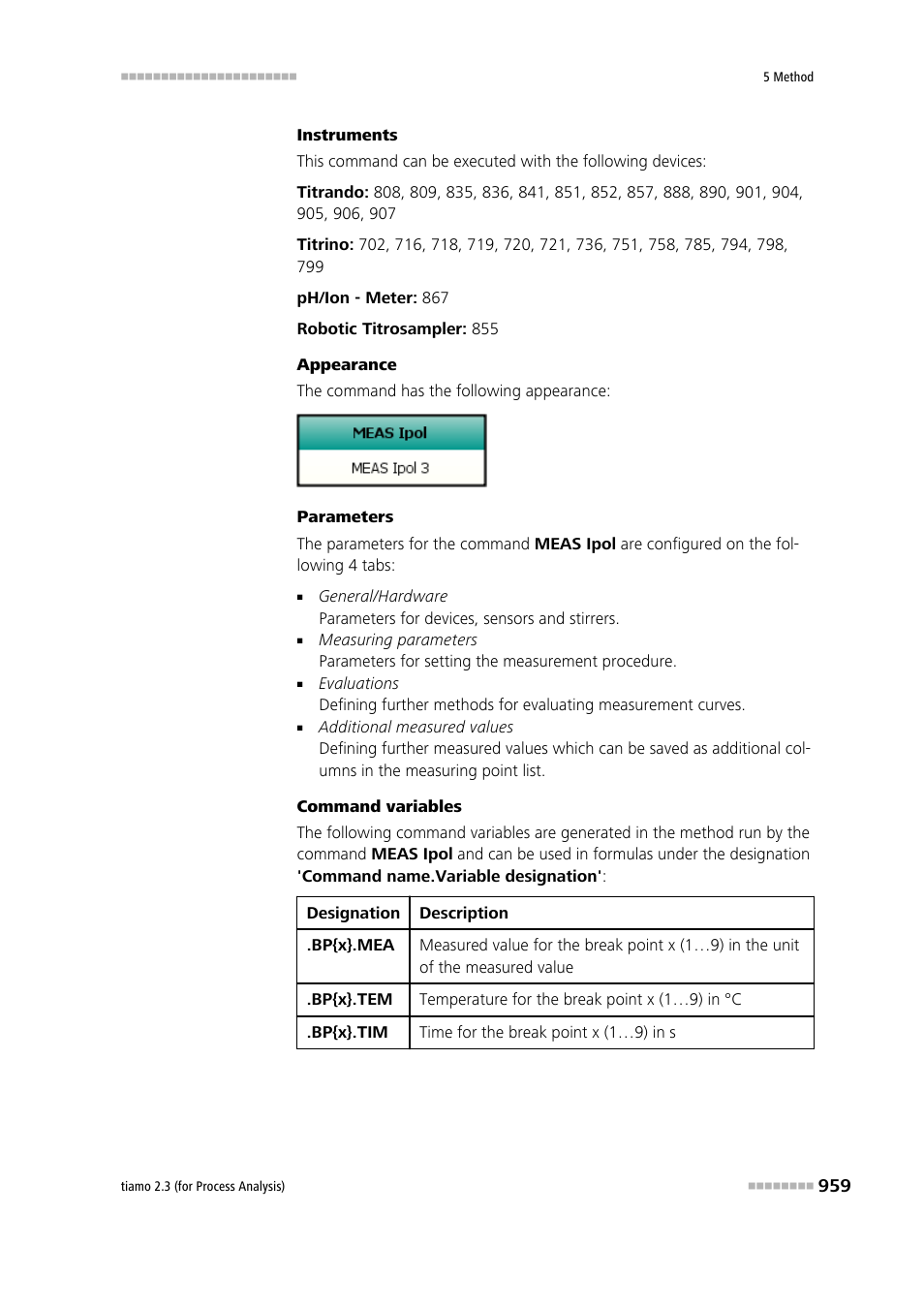 Metrohm tiamo 2.3 (process analysis) User Manual | Page 975 / 1790