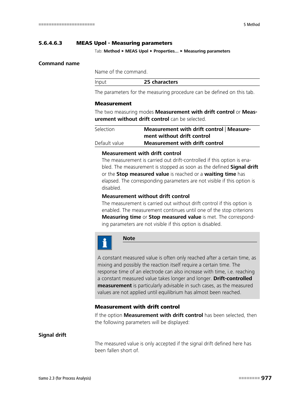 3 meas upol - measuring parameters, Measuring parameters | Metrohm tiamo 2.3 (process analysis) User Manual | Page 993 / 1790