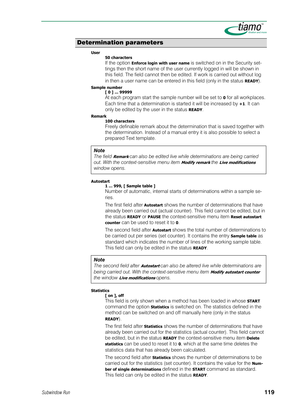 Determination parameters | Metrohm tiamo 1.0 Manual User Manual | Page 143 / 714