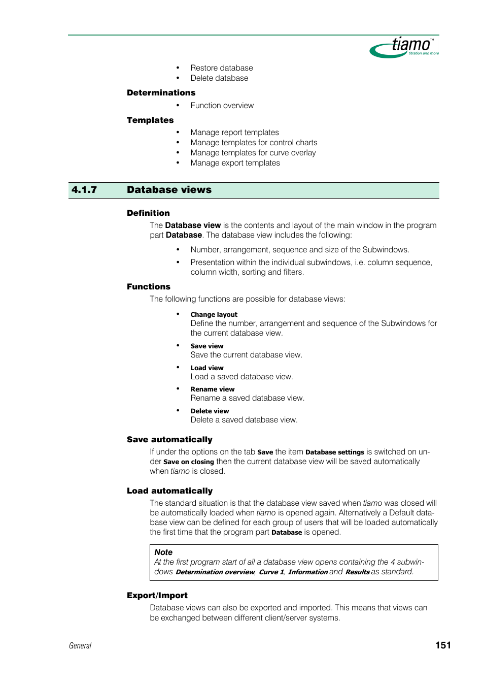 7 database views | Metrohm tiamo 1.0 Manual User Manual | Page 175 / 714