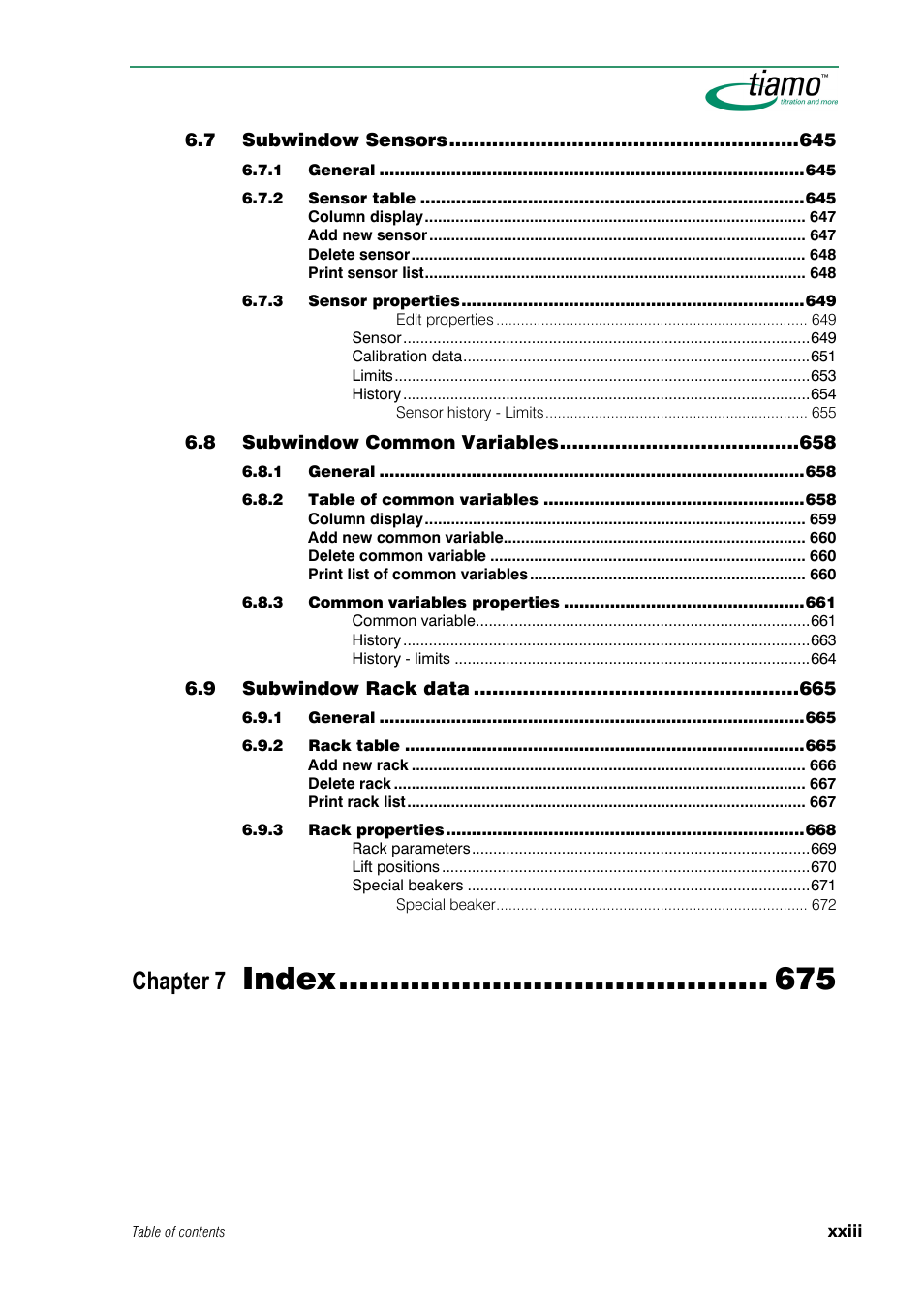 Index, Chapter 7 | Metrohm tiamo 1.0 Manual User Manual | Page 23 / 714