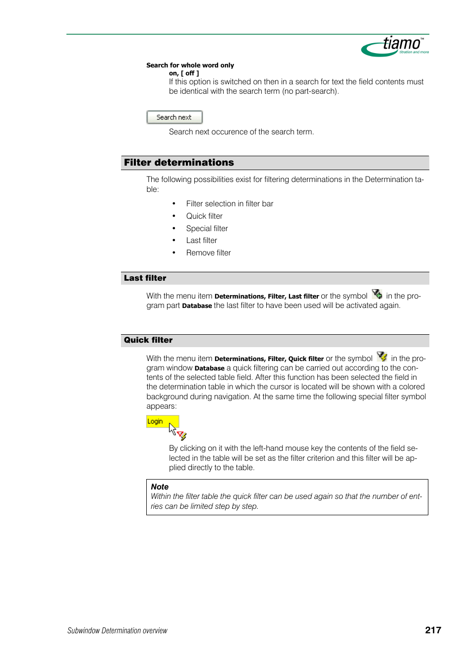 Filter determinations | Metrohm tiamo 1.0 Manual User Manual | Page 241 / 714