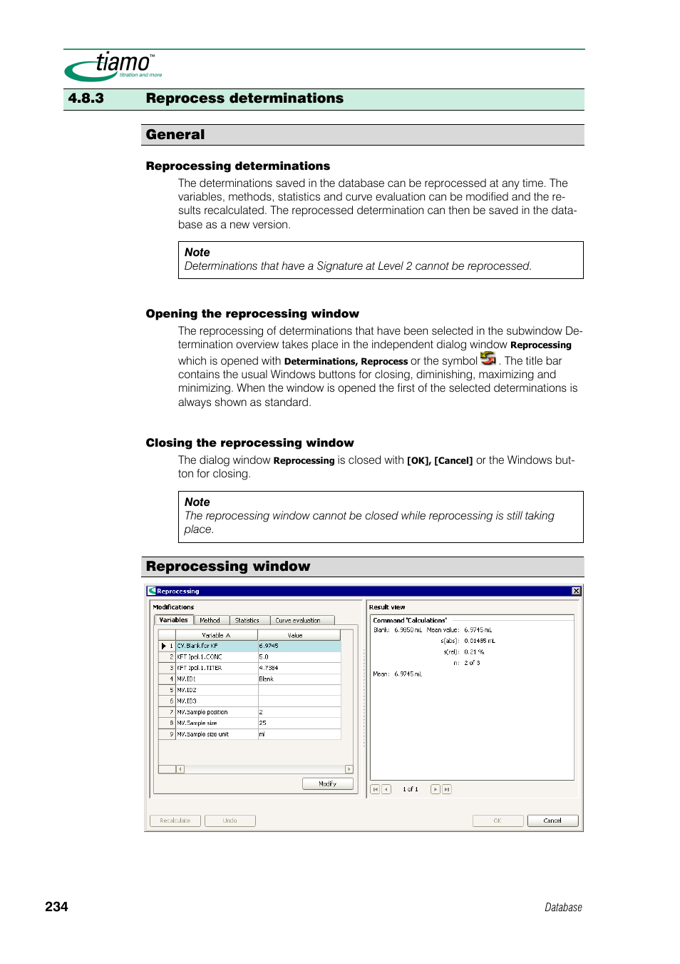 3 reprocess determinations | Metrohm tiamo 1.0 Manual User Manual | Page 258 / 714