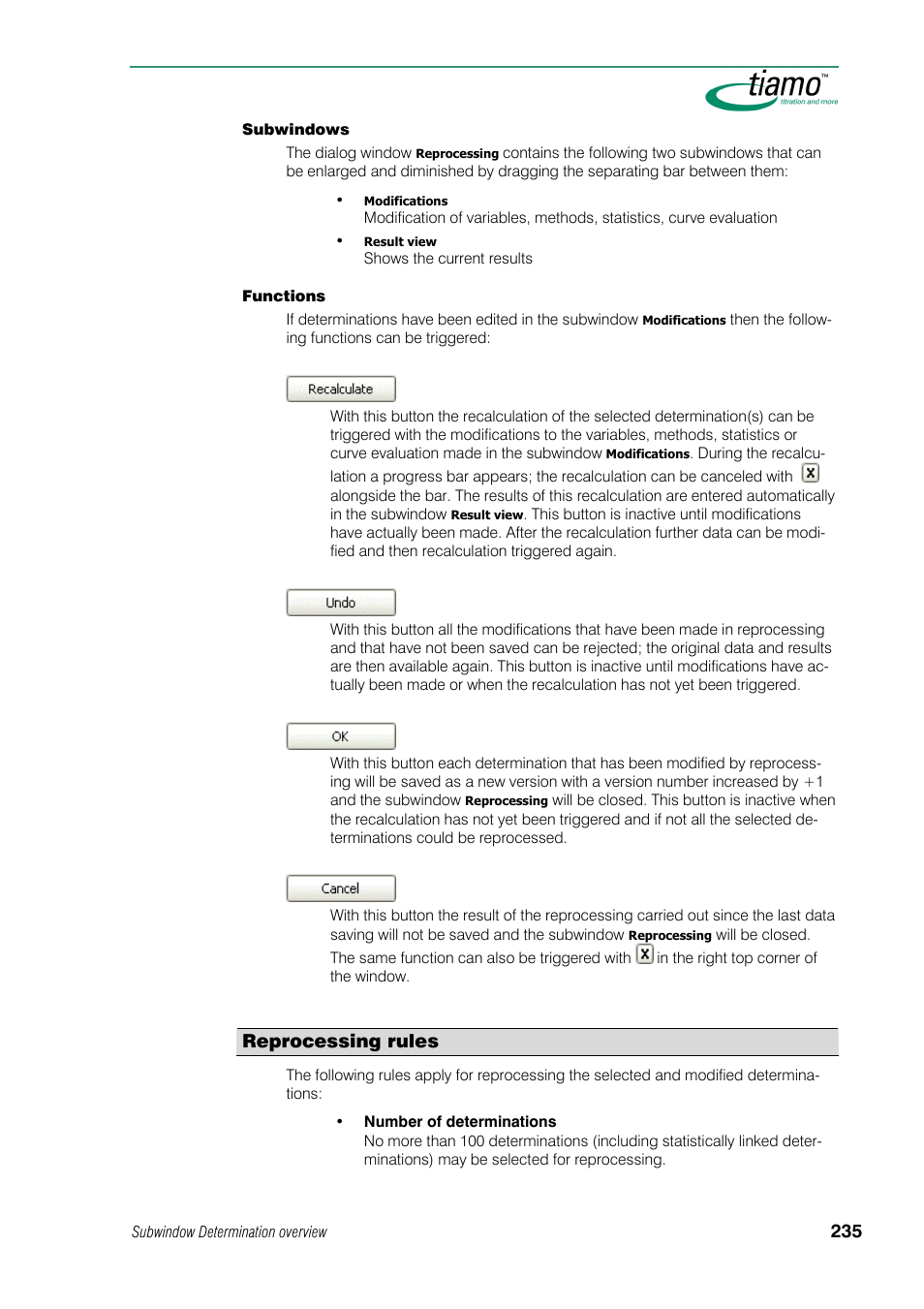 Reprocessing rules | Metrohm tiamo 1.0 Manual User Manual | Page 259 / 714