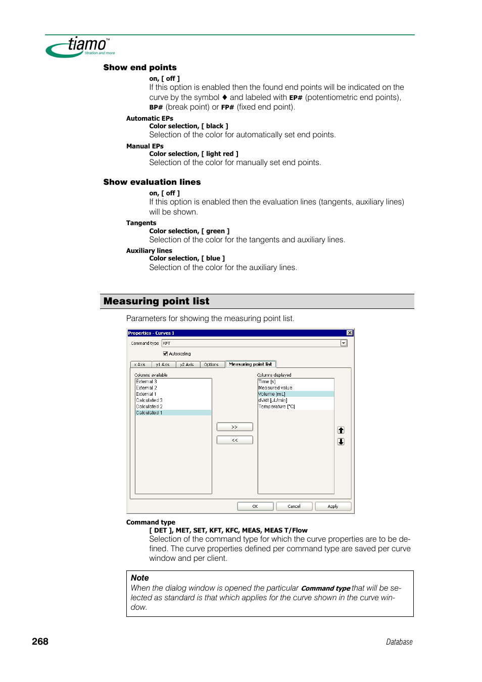 Measuring point list | Metrohm tiamo 1.0 Manual User Manual | Page 292 / 714