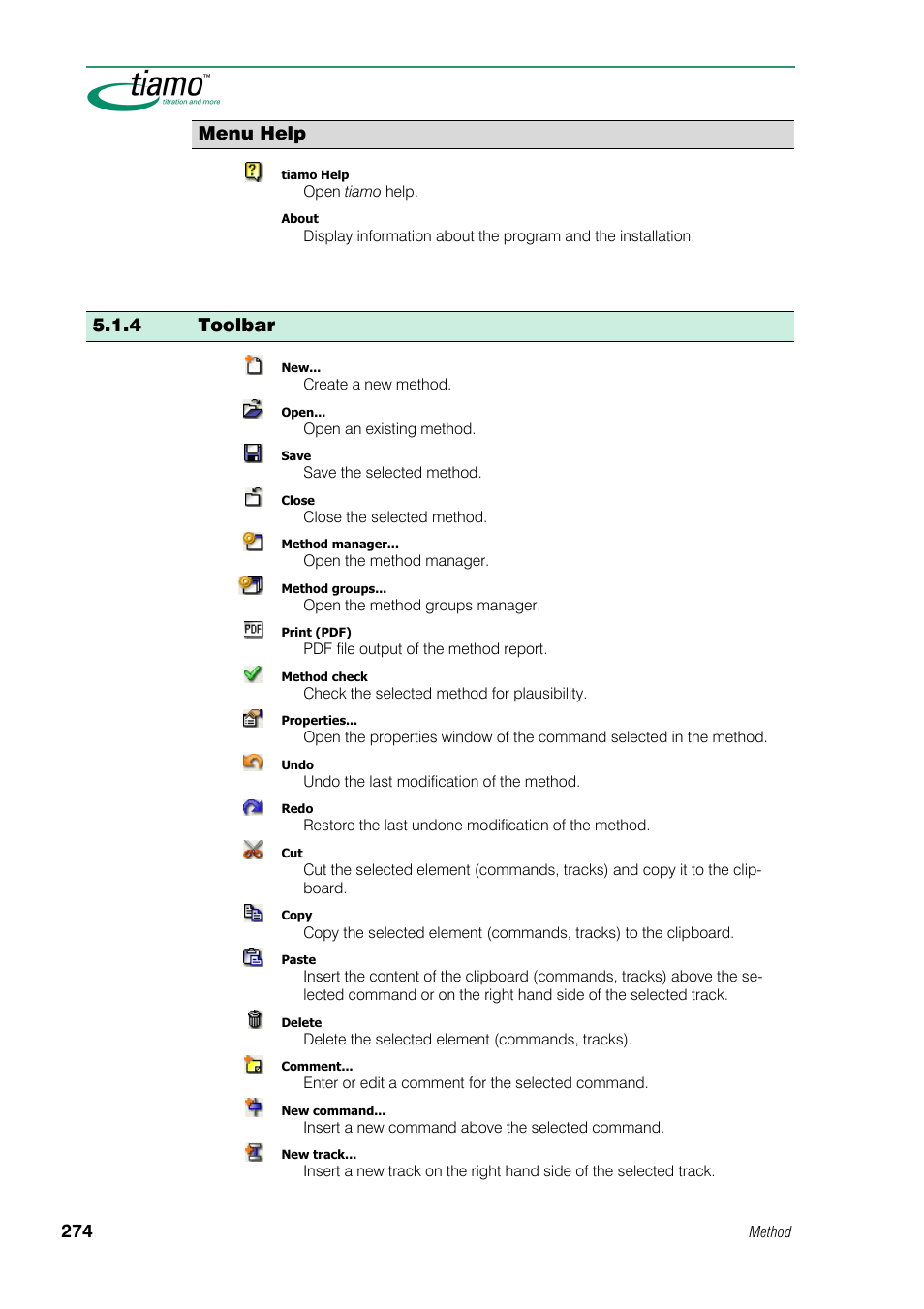 4 toolbar, Menu help | Metrohm tiamo 1.0 Manual User Manual | Page 298 / 714