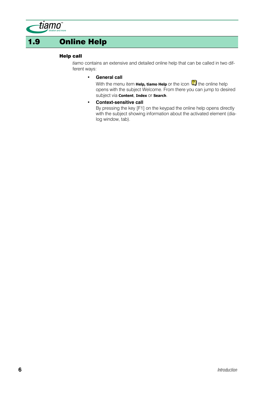 9 online help | Metrohm tiamo 1.0 Manual User Manual | Page 30 / 714