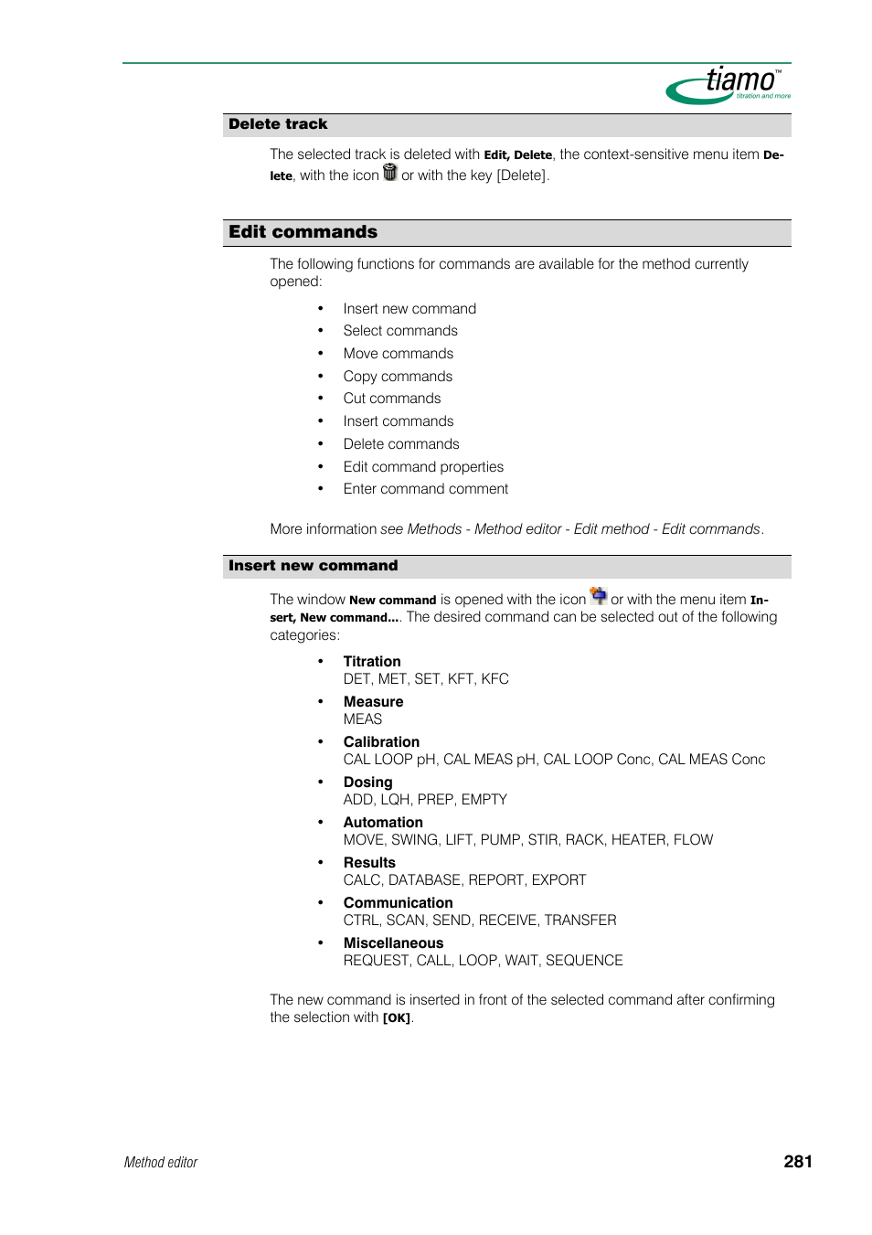 Edit commands | Metrohm tiamo 1.0 Manual User Manual | Page 305 / 714