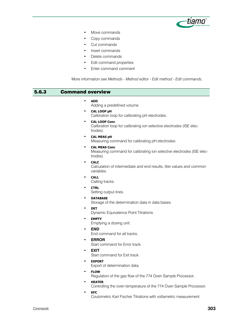 3 command overview | Metrohm tiamo 1.0 Manual User Manual | Page 327 / 714