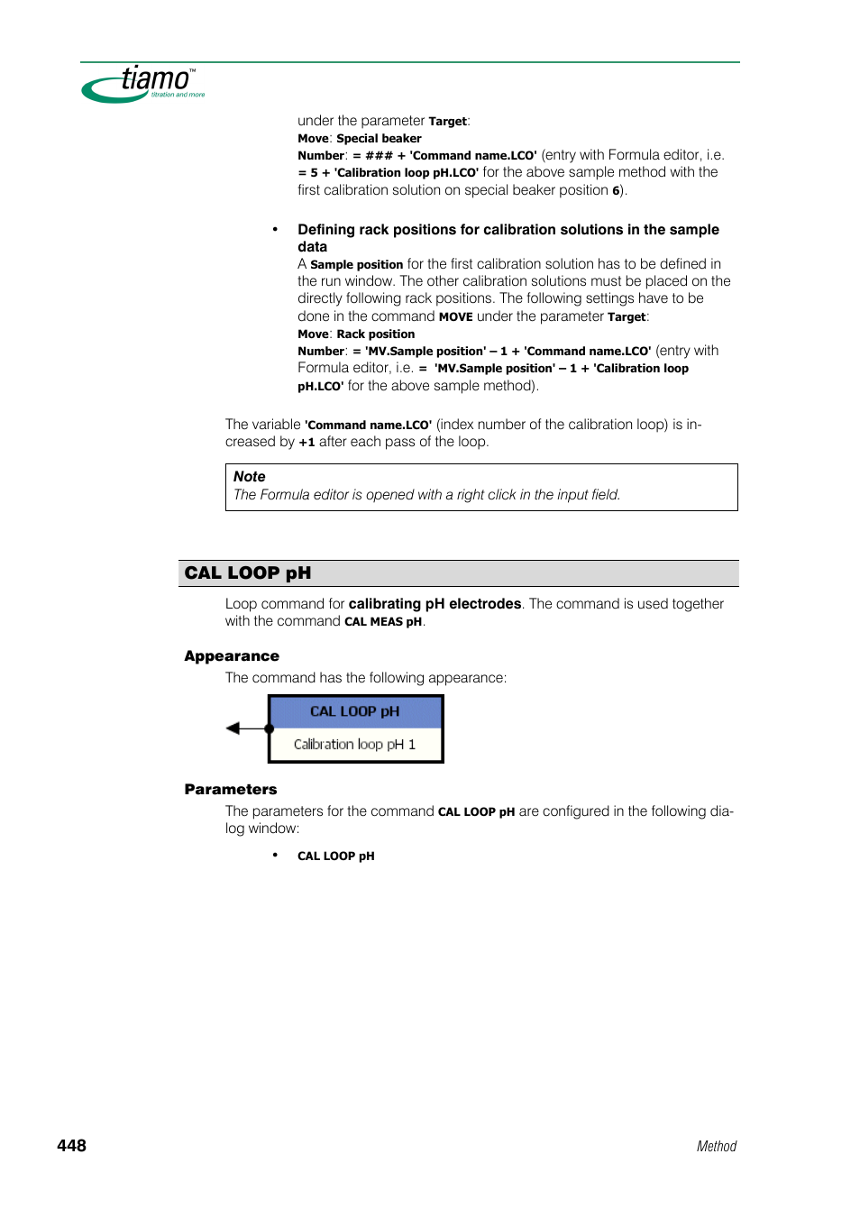 Cal loop ph | Metrohm tiamo 1.0 Manual User Manual | Page 472 / 714