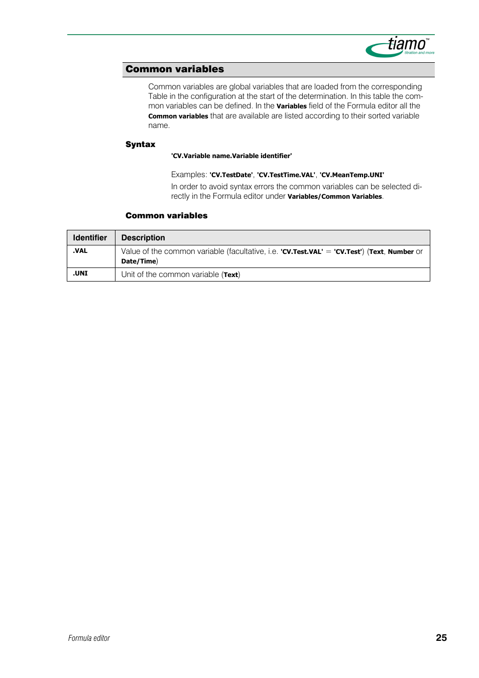 Common variables | Metrohm tiamo 1.0 Manual User Manual | Page 49 / 714