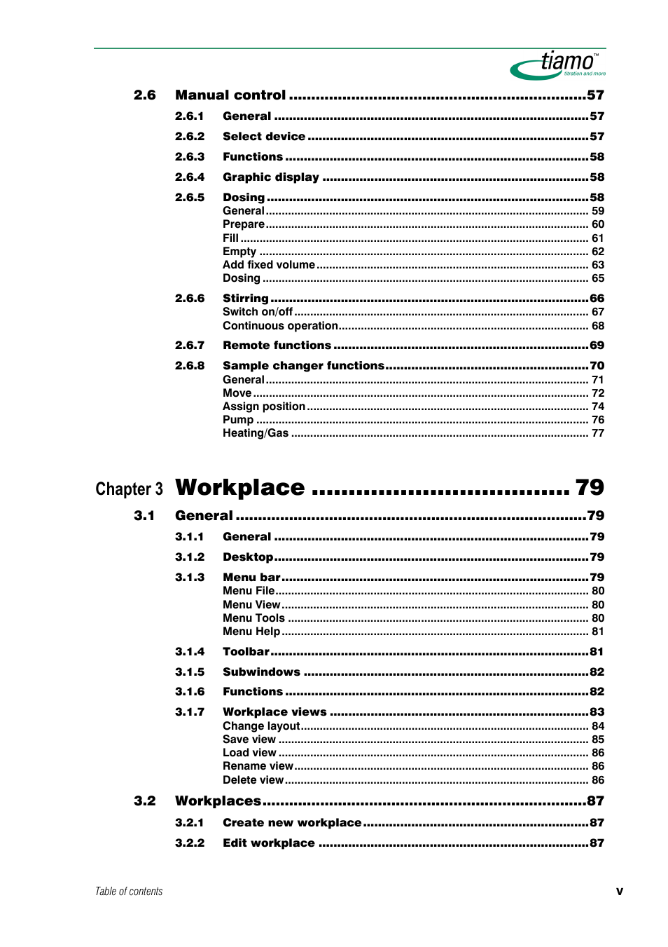 Workplace, Chapter 3 | Metrohm tiamo 1.0 Manual User Manual | Page 5 / 714