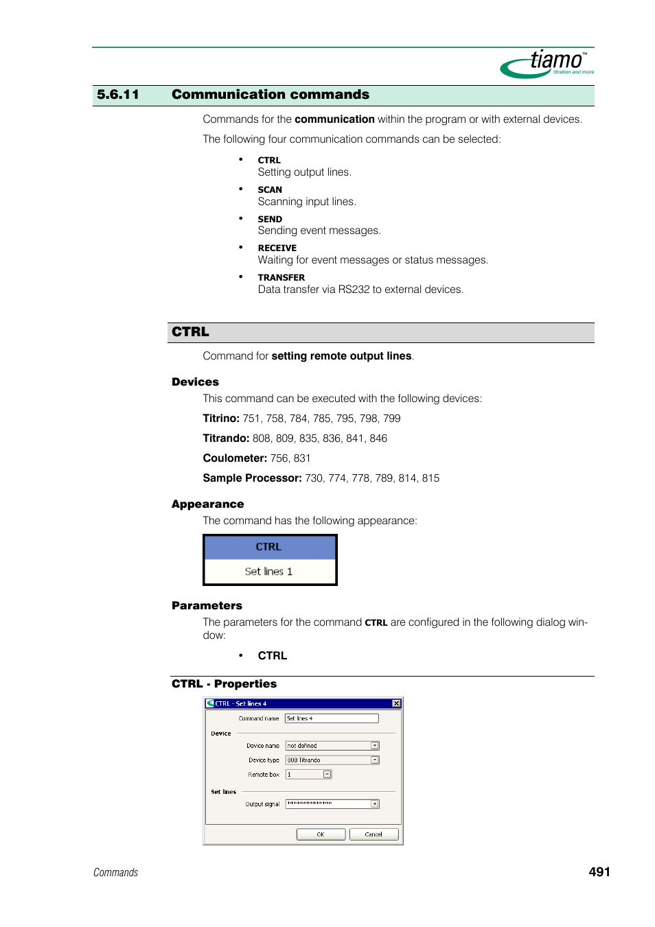 11 communication commands, Ctrl | Metrohm tiamo 1.0 Manual User Manual | Page 515 / 714