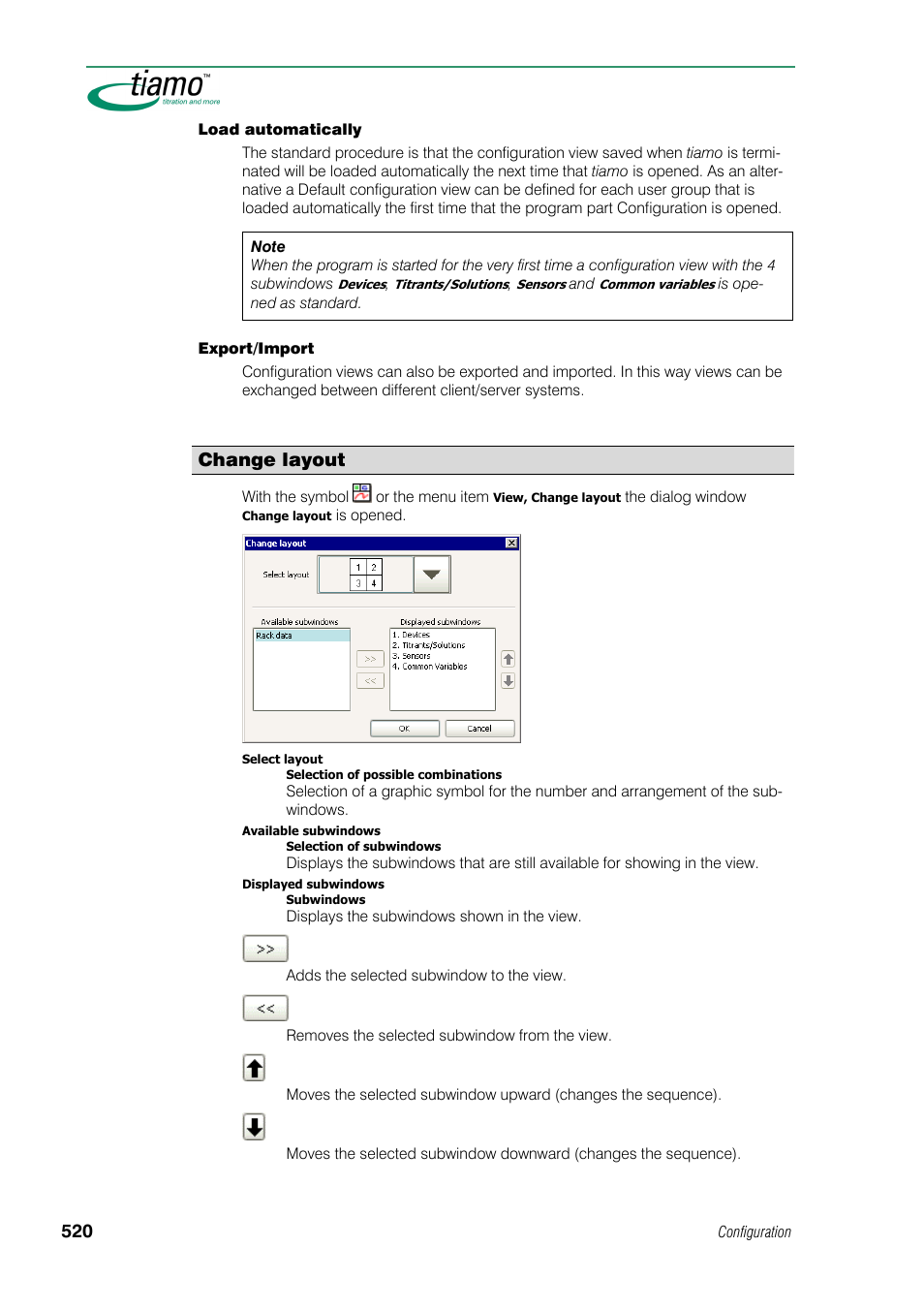 Change layout | Metrohm tiamo 1.0 Manual User Manual | Page 544 / 714