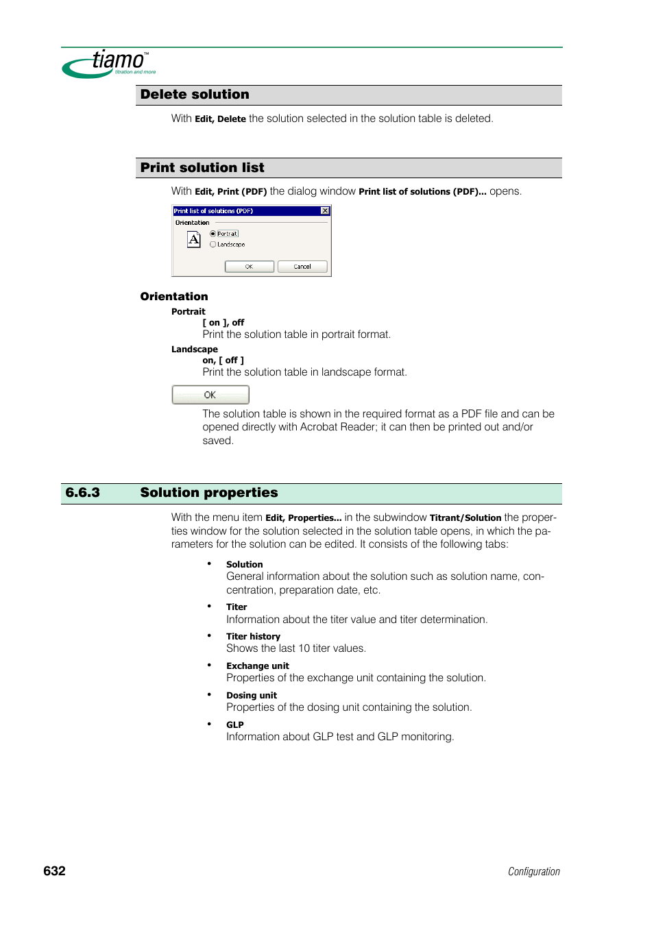 3 solution properties, Delete solution, Print solution list | Metrohm tiamo 1.0 Manual User Manual | Page 656 / 714
