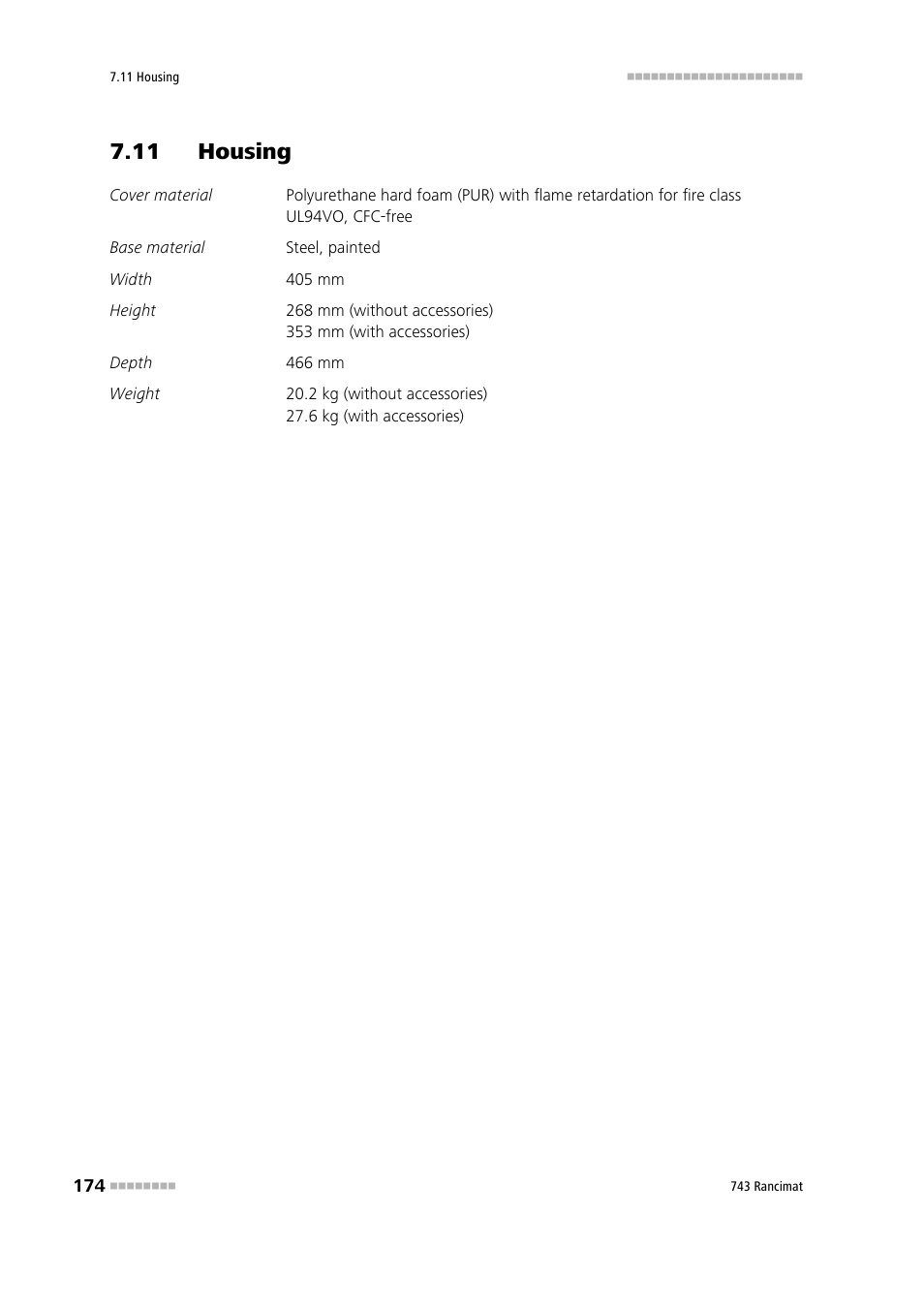 11 housing | Metrohm 743 Rancimat User Manual | Page 182 / 197