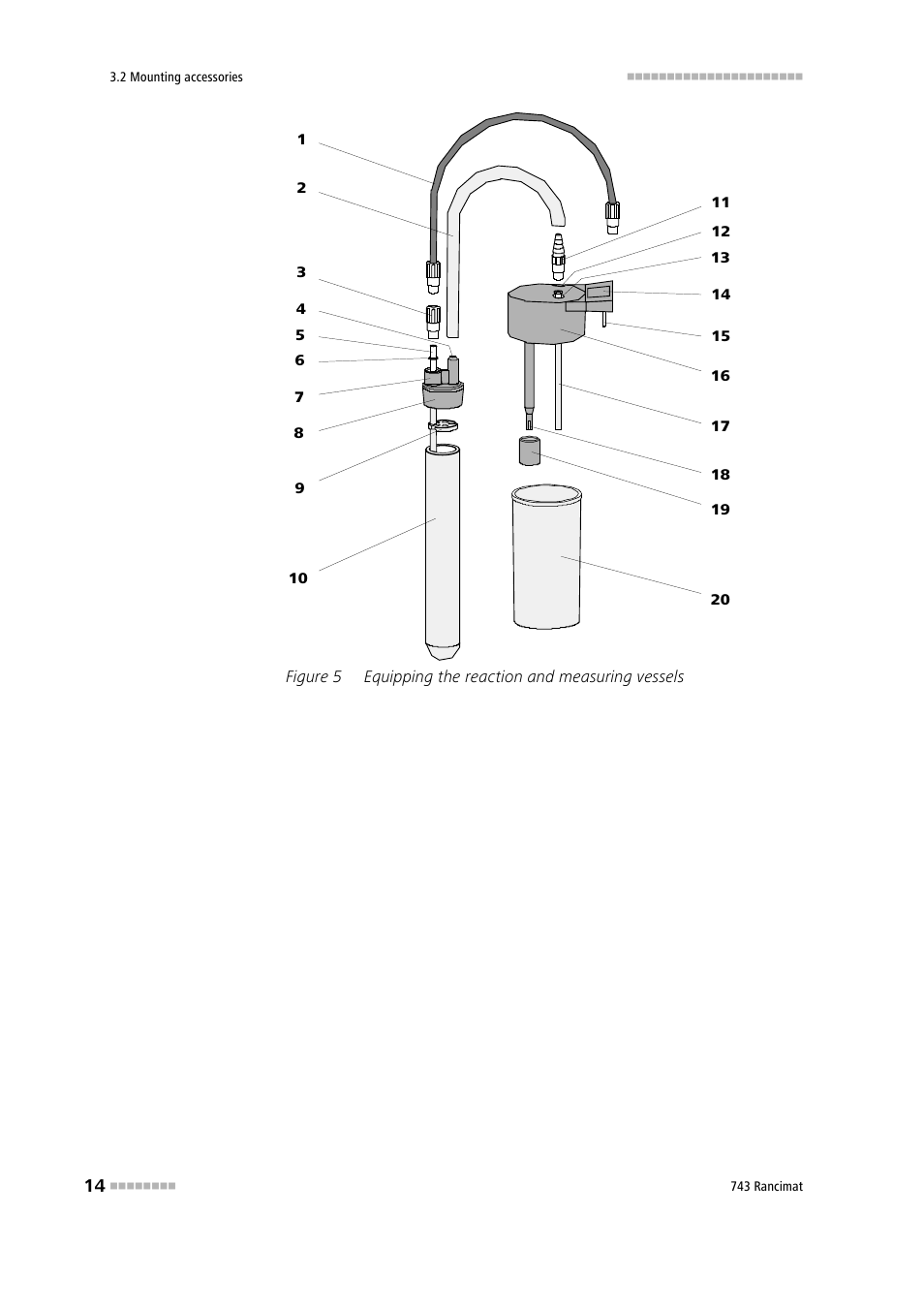Figure 5, Equipping the reaction and measuring vessels | Metrohm 743 Rancimat User Manual | Page 22 / 197