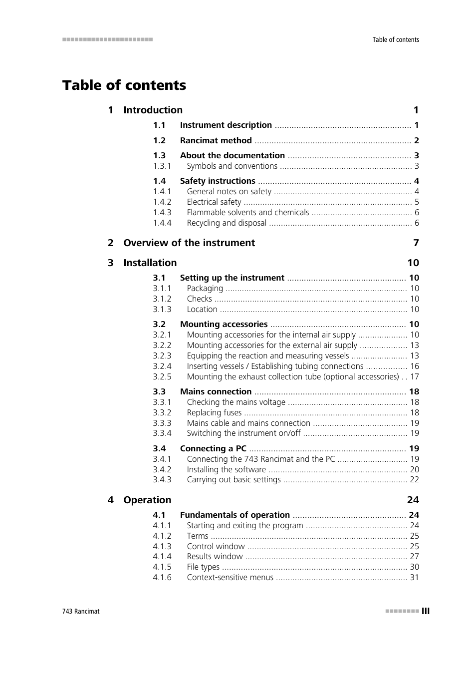 Metrohm 743 Rancimat User Manual | Page 5 / 197