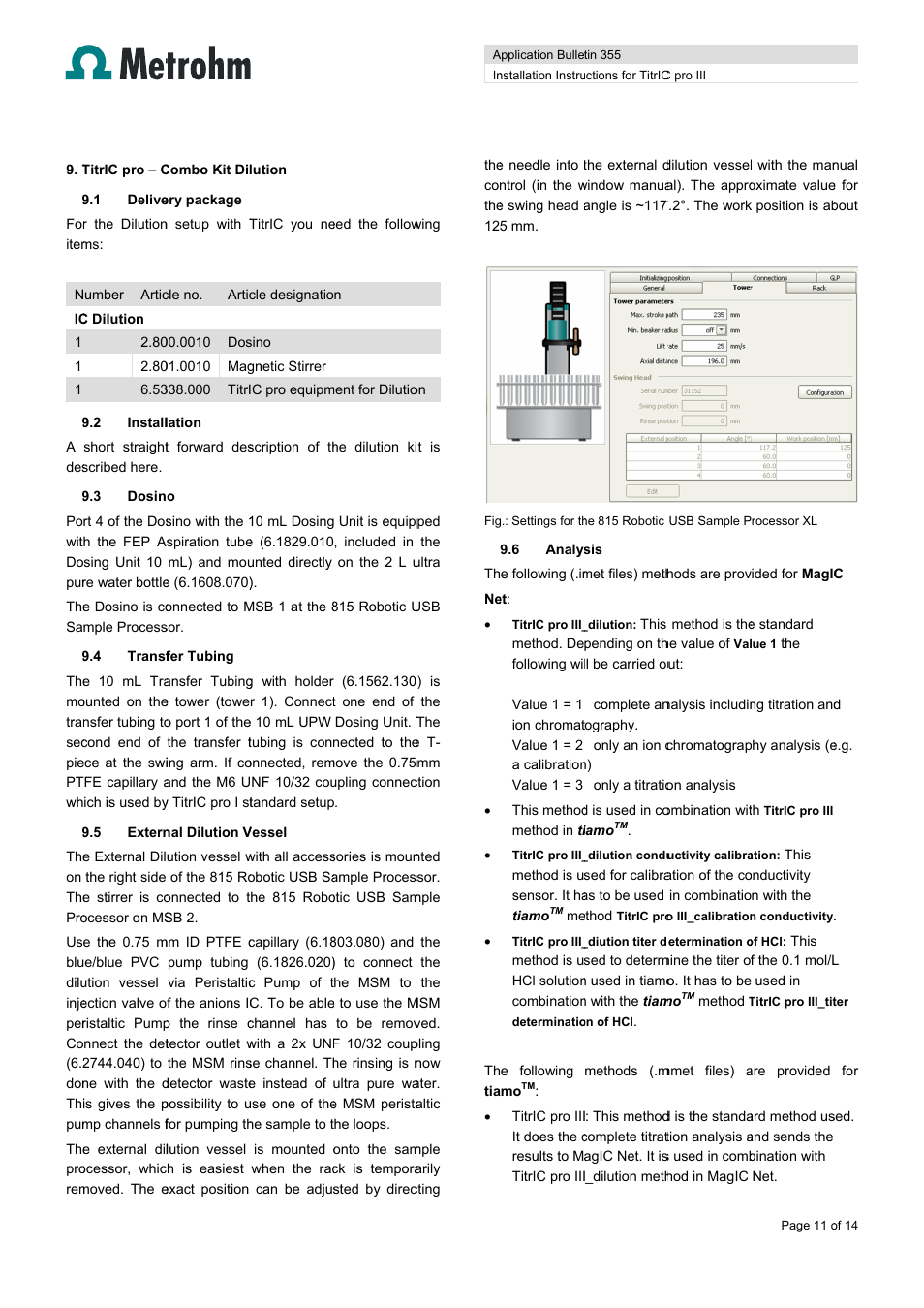 Metrohm TitrIC pro III User Manual | Page 11 / 14