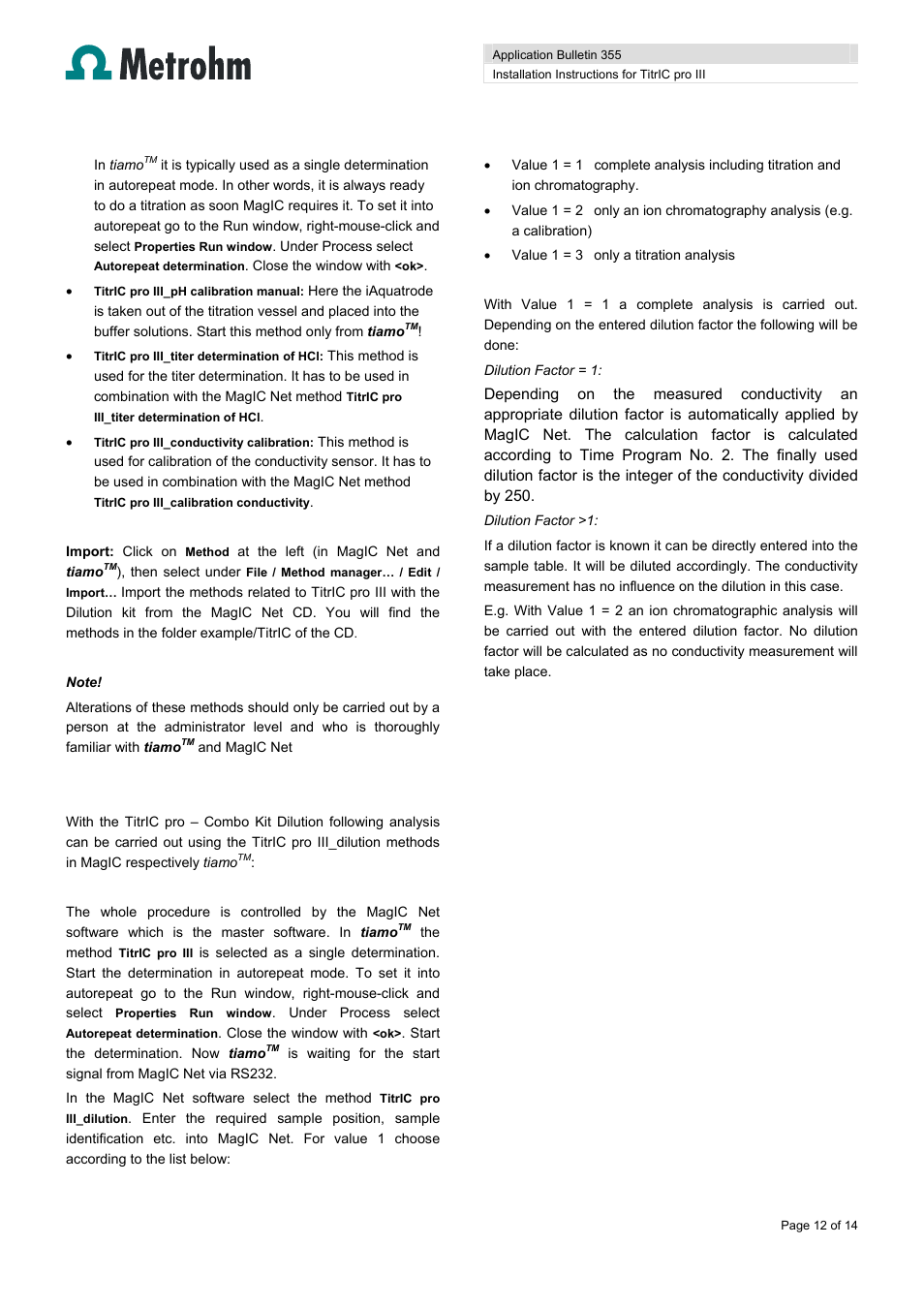 Metrohm TitrIC pro III User Manual | Page 12 / 14