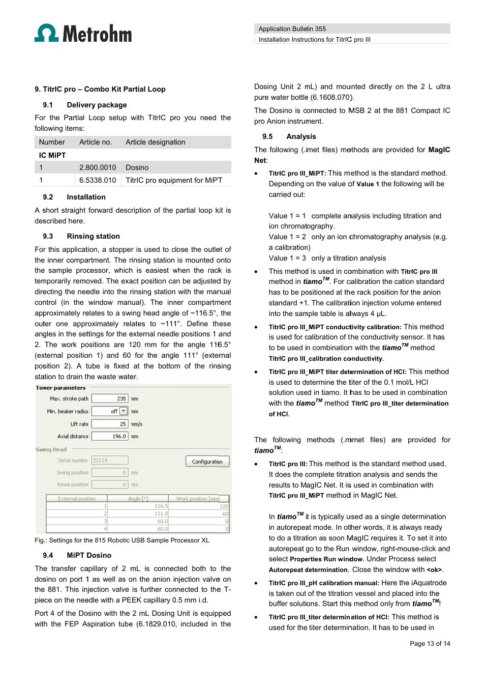 Metrohm TitrIC pro III User Manual | Page 13 / 14