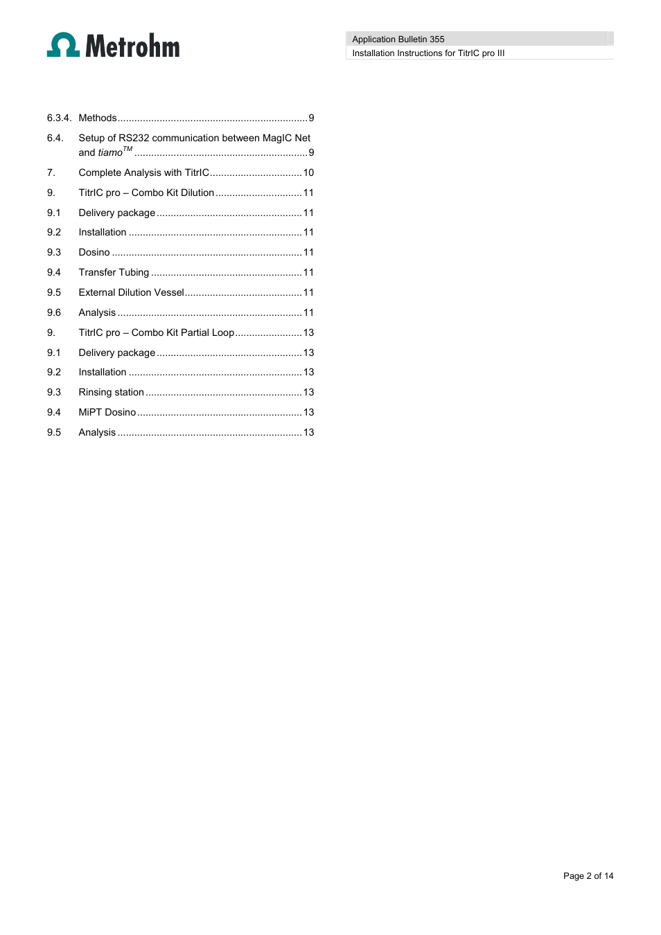 Metrohm TitrIC pro III User Manual | Page 2 / 14