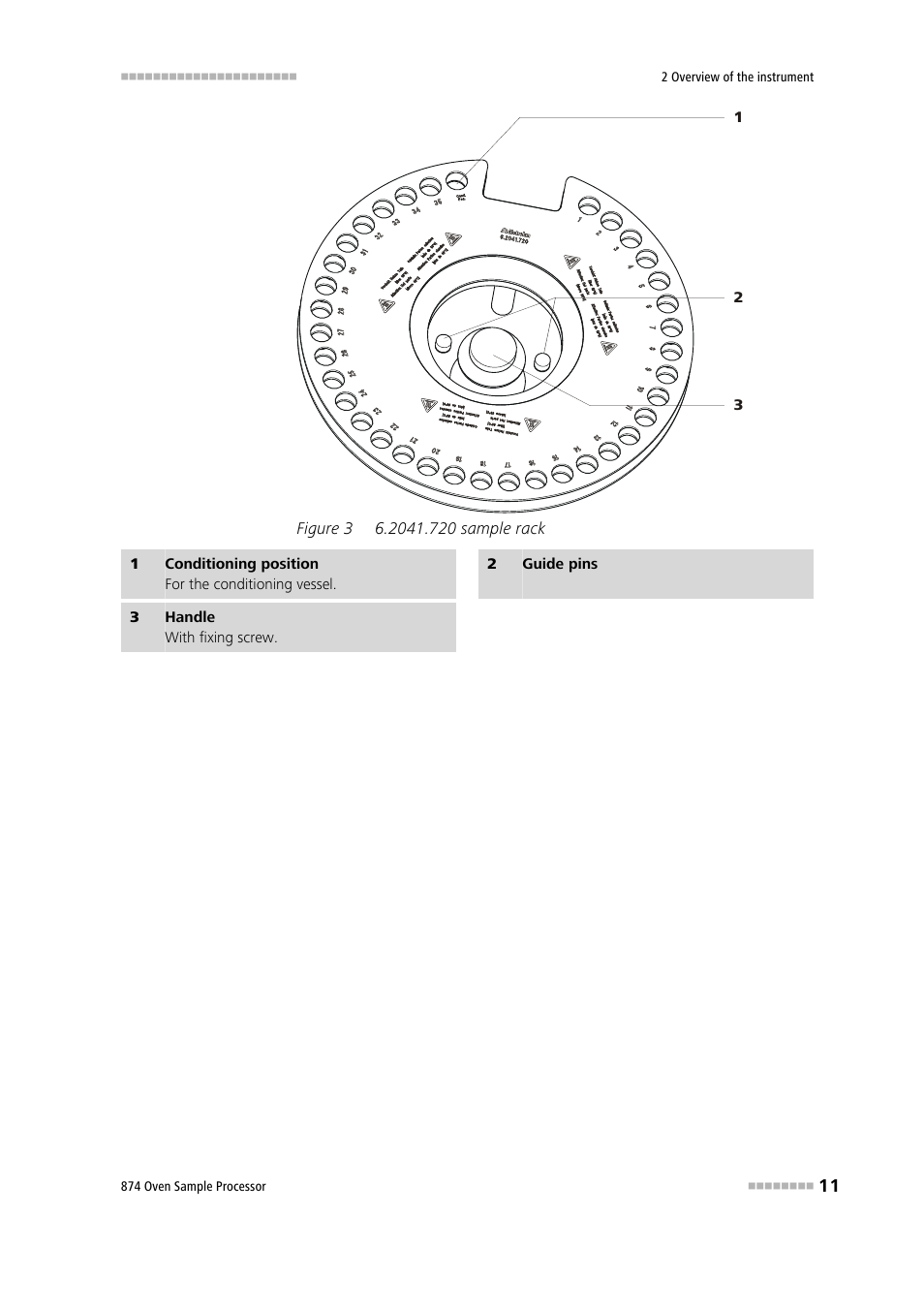 Figure 3, 2041.720 sample rack | Metrohm 874 USB Oven Sample Processor User Manual | Page 19 / 79