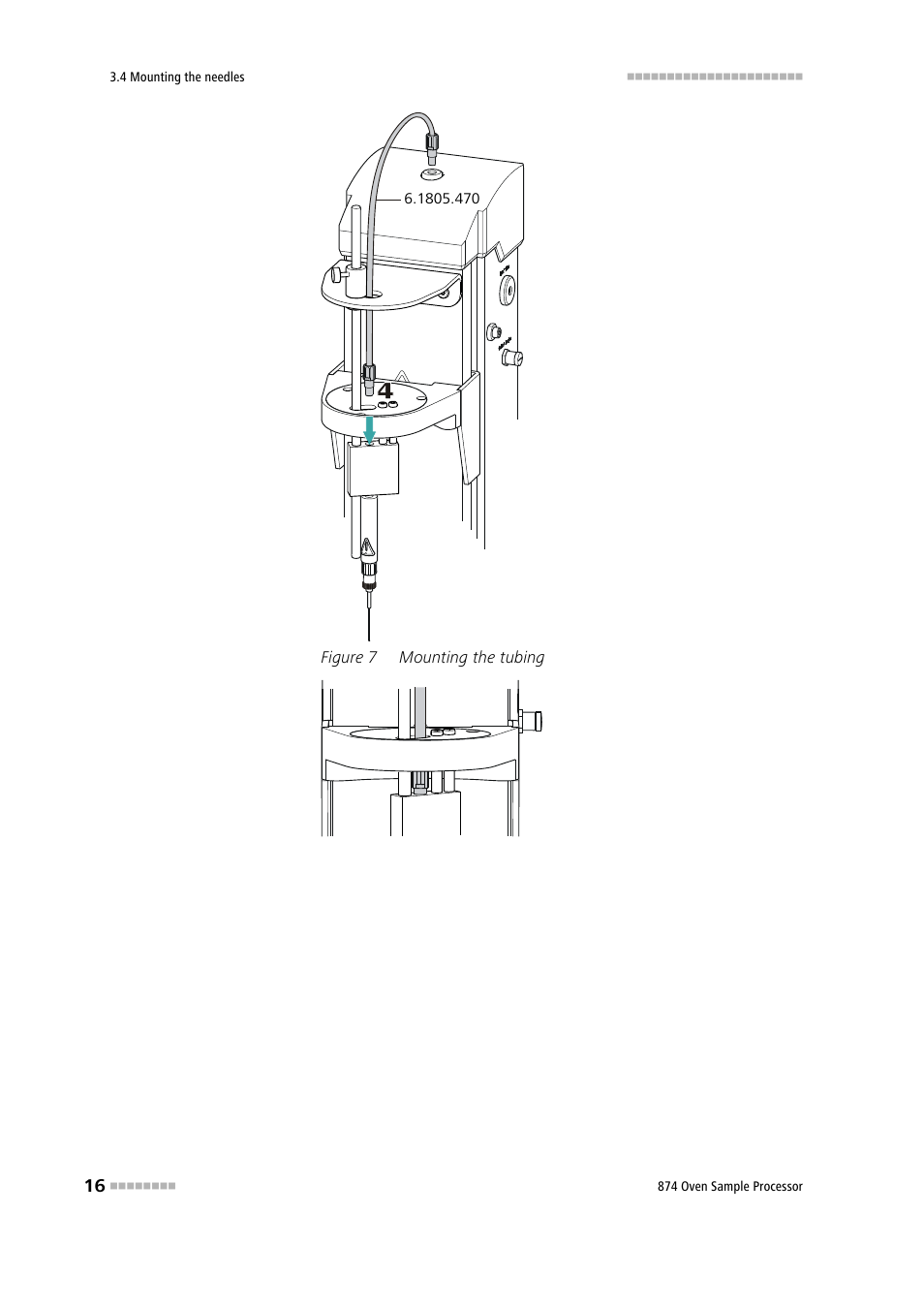 Figure 7, Mounting the tubing | Metrohm 874 USB Oven Sample Processor User Manual | Page 24 / 79