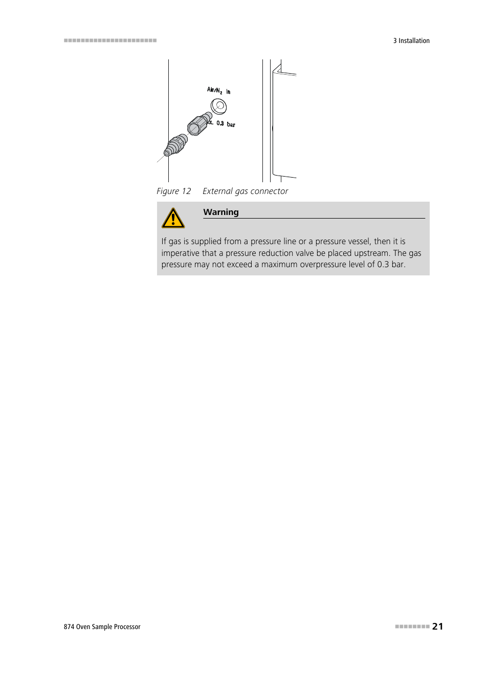 Figure 12, External gas connector | Metrohm 874 USB Oven Sample Processor User Manual | Page 29 / 79