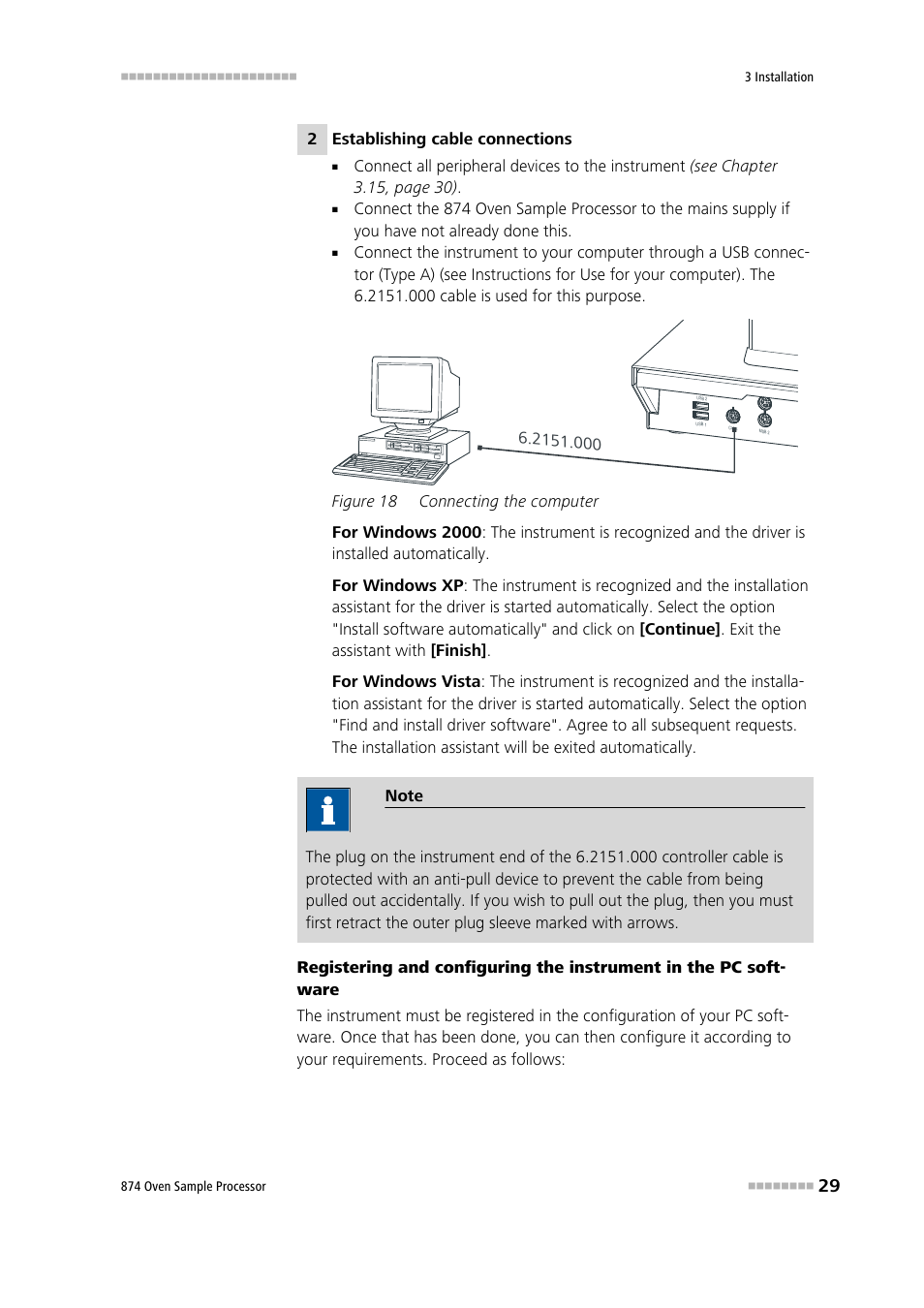 Figure 18, Connecting the computer | Metrohm 874 USB Oven Sample Processor User Manual | Page 37 / 79