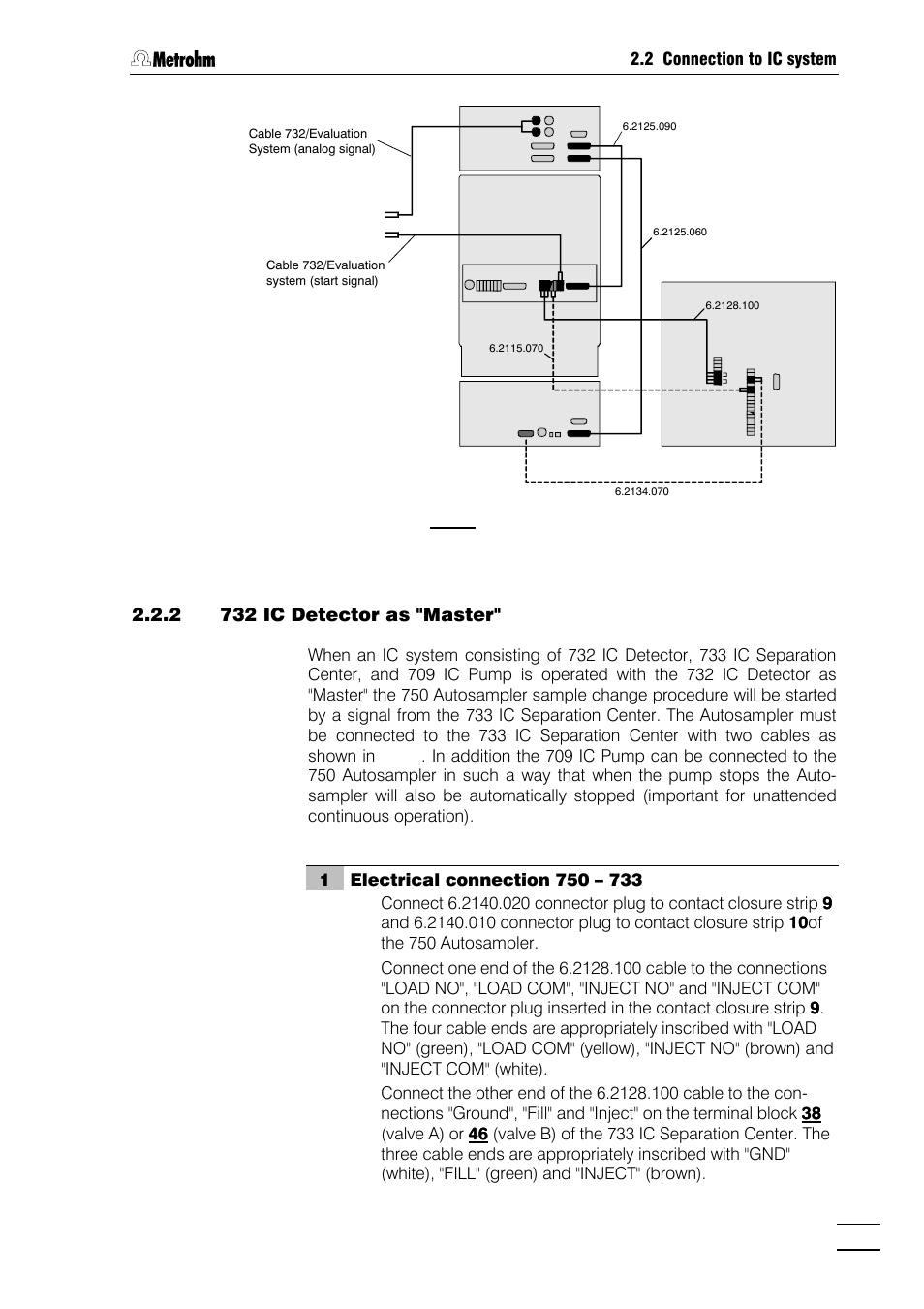 2 732 ic detector as "master | Metrohm 750 Autosampler User Manual | Page 14 / 65