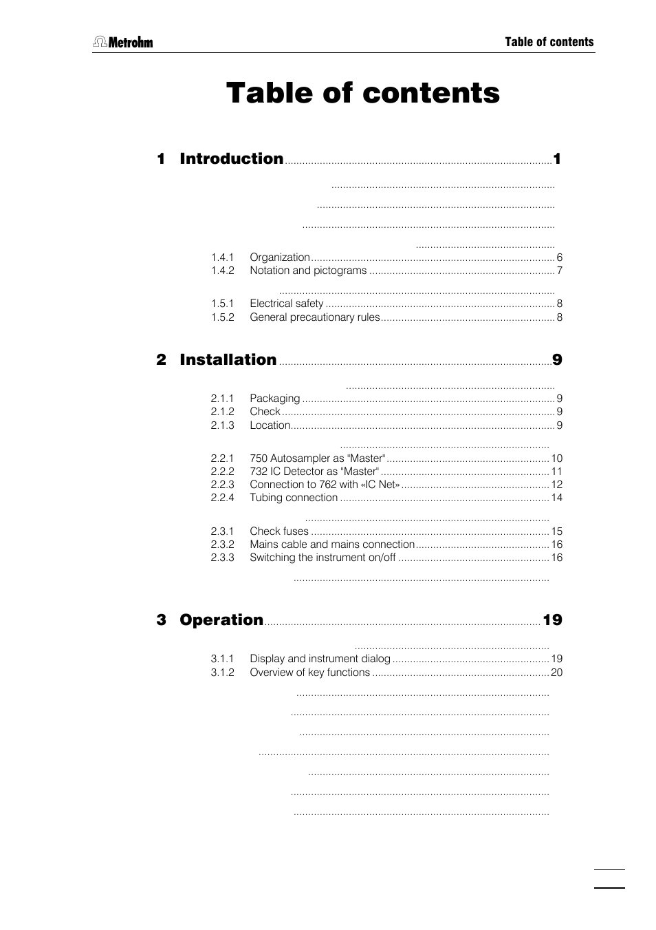 Metrohm 750 Autosampler User Manual | Page 2 / 65
