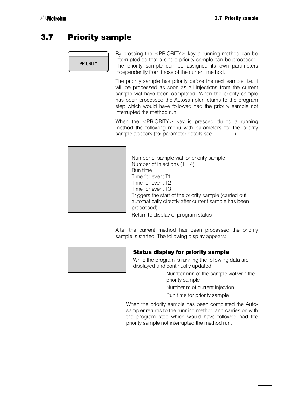 7 priority sample | Metrohm 750 Autosampler User Manual | Page 38 / 65