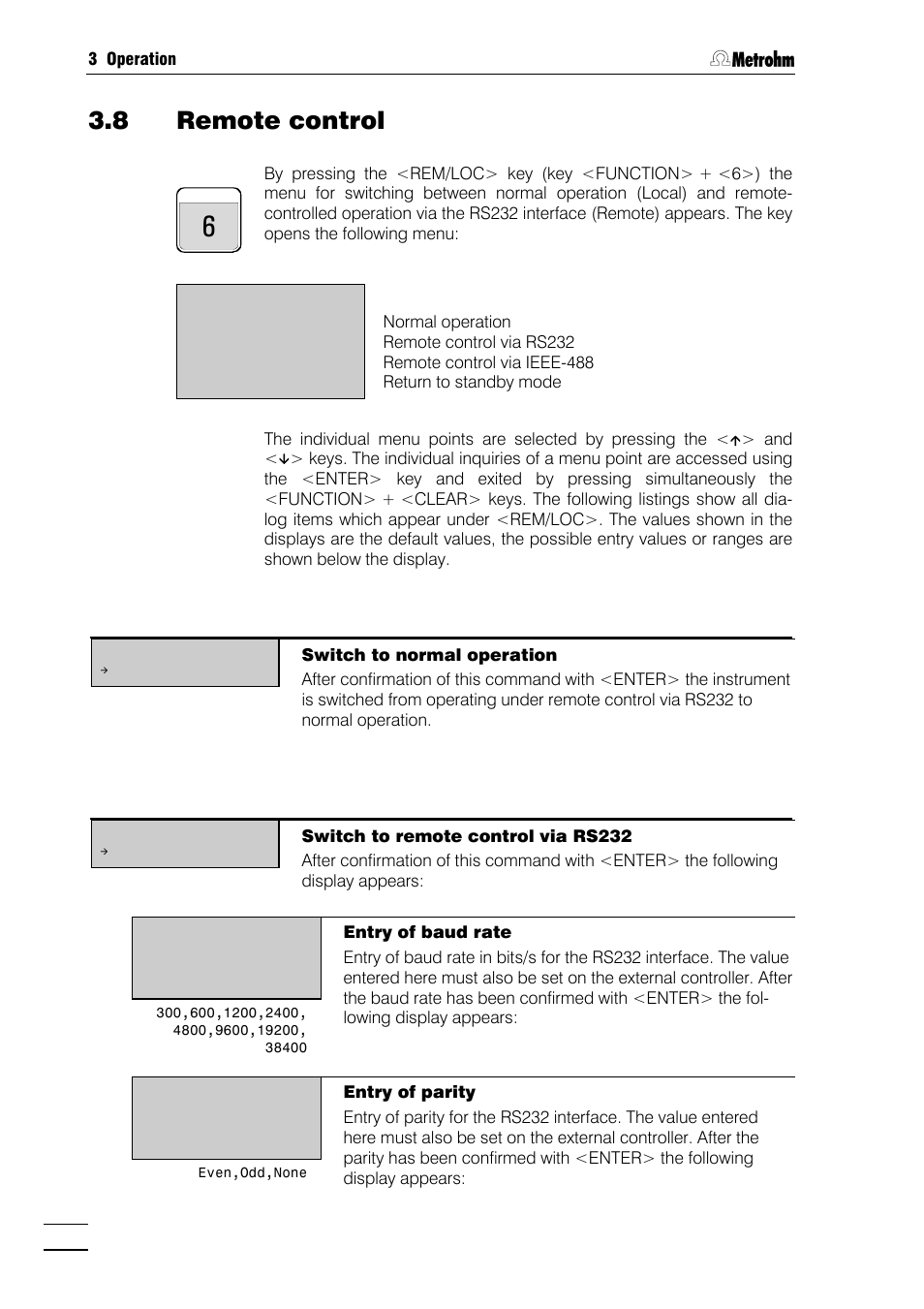 8 remote control | Metrohm 750 Autosampler User Manual | Page 39 / 65