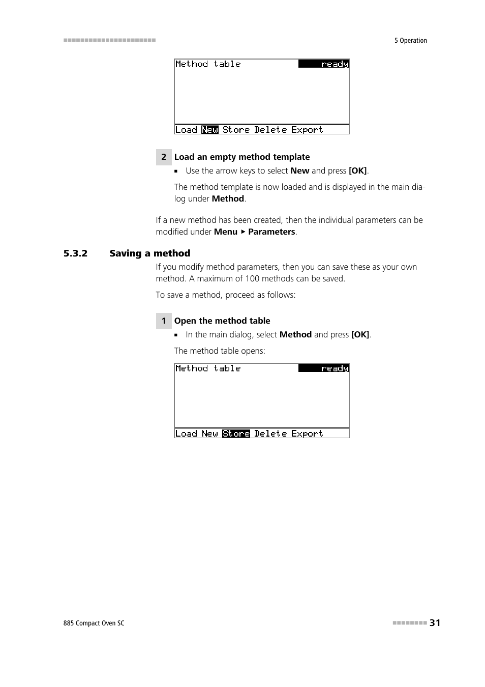 2 saving a method, Saving a method | Metrohm 885 Compact Oven SC User Manual | Page 41 / 93