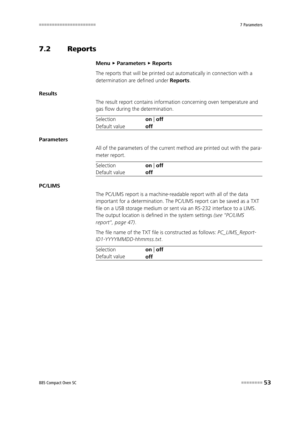 2 reports, Reports | Metrohm 885 Compact Oven SC User Manual | Page 63 / 93