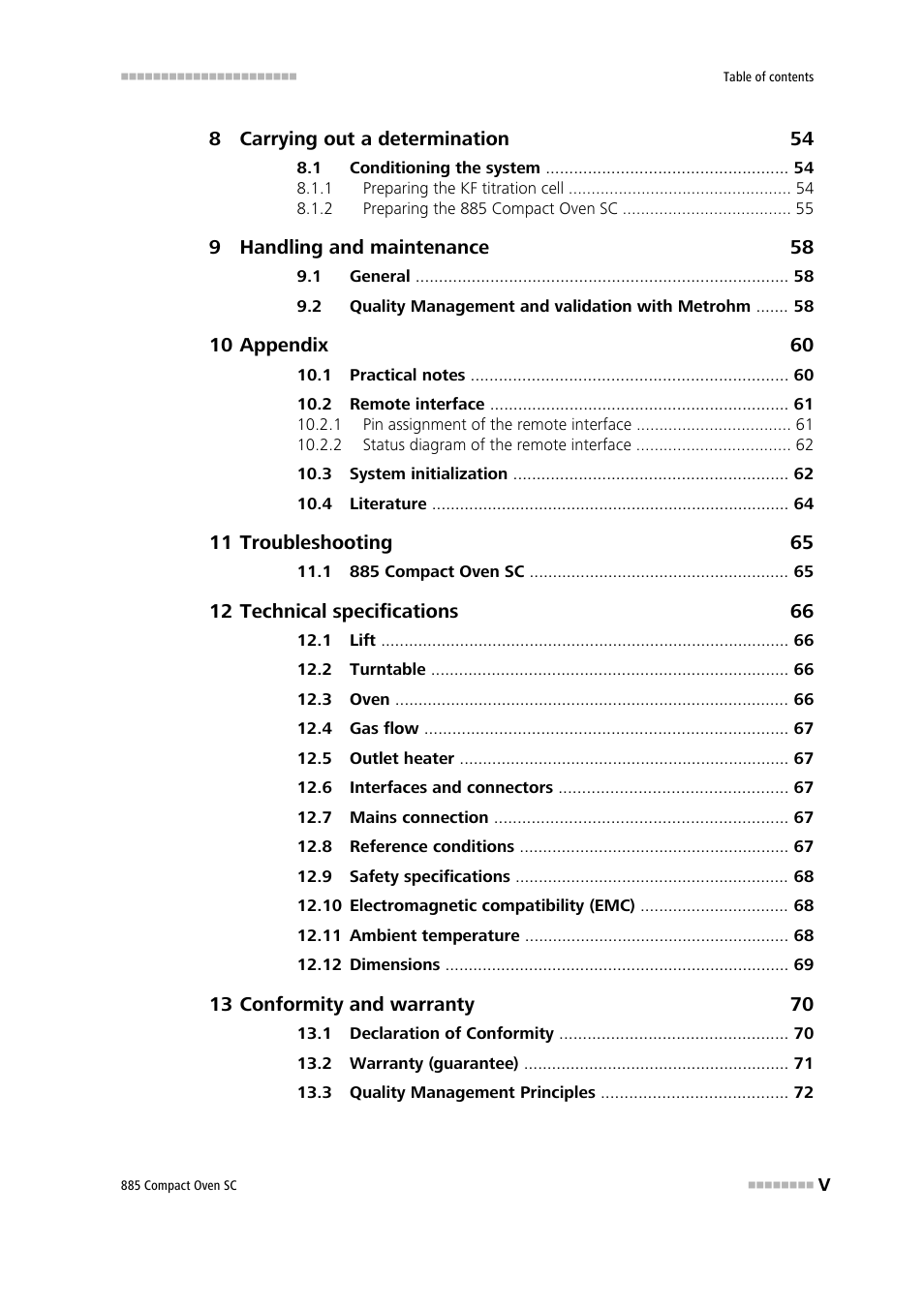 Metrohm 885 Compact Oven SC User Manual | Page 7 / 93