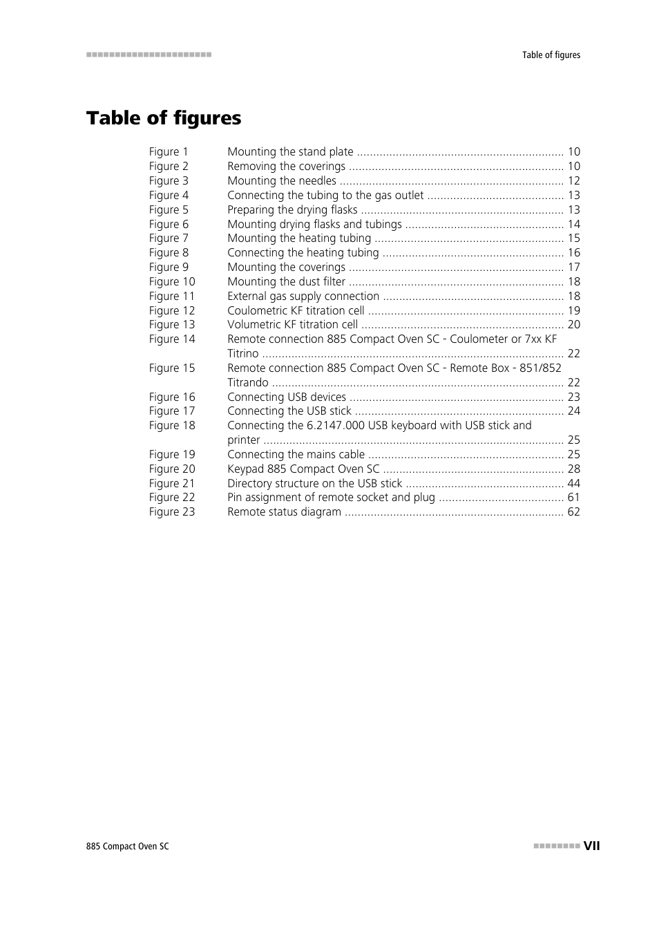 Table of figures | Metrohm 885 Compact Oven SC User Manual | Page 9 / 93