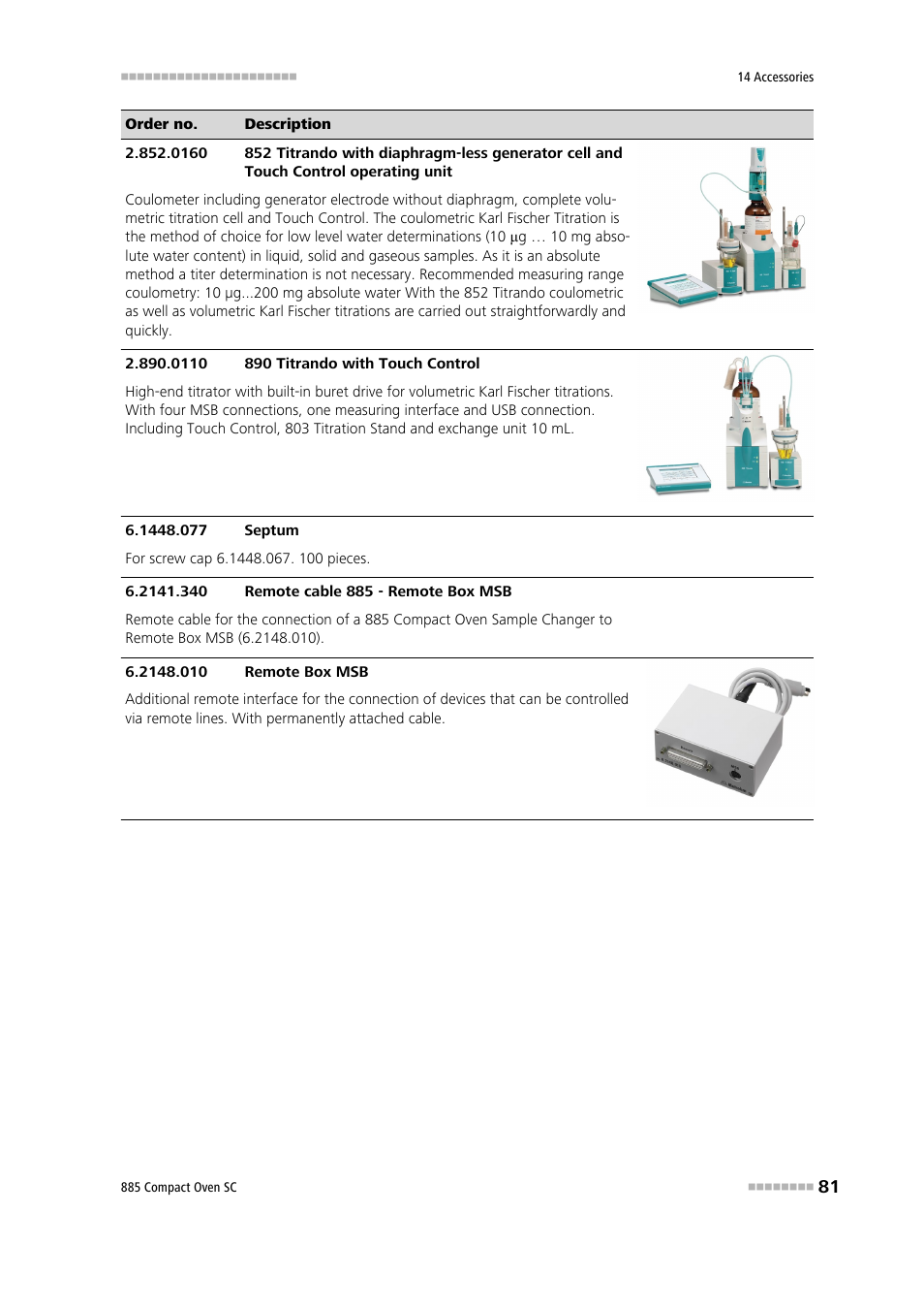 Metrohm 885 Compact Oven SC User Manual | Page 91 / 93