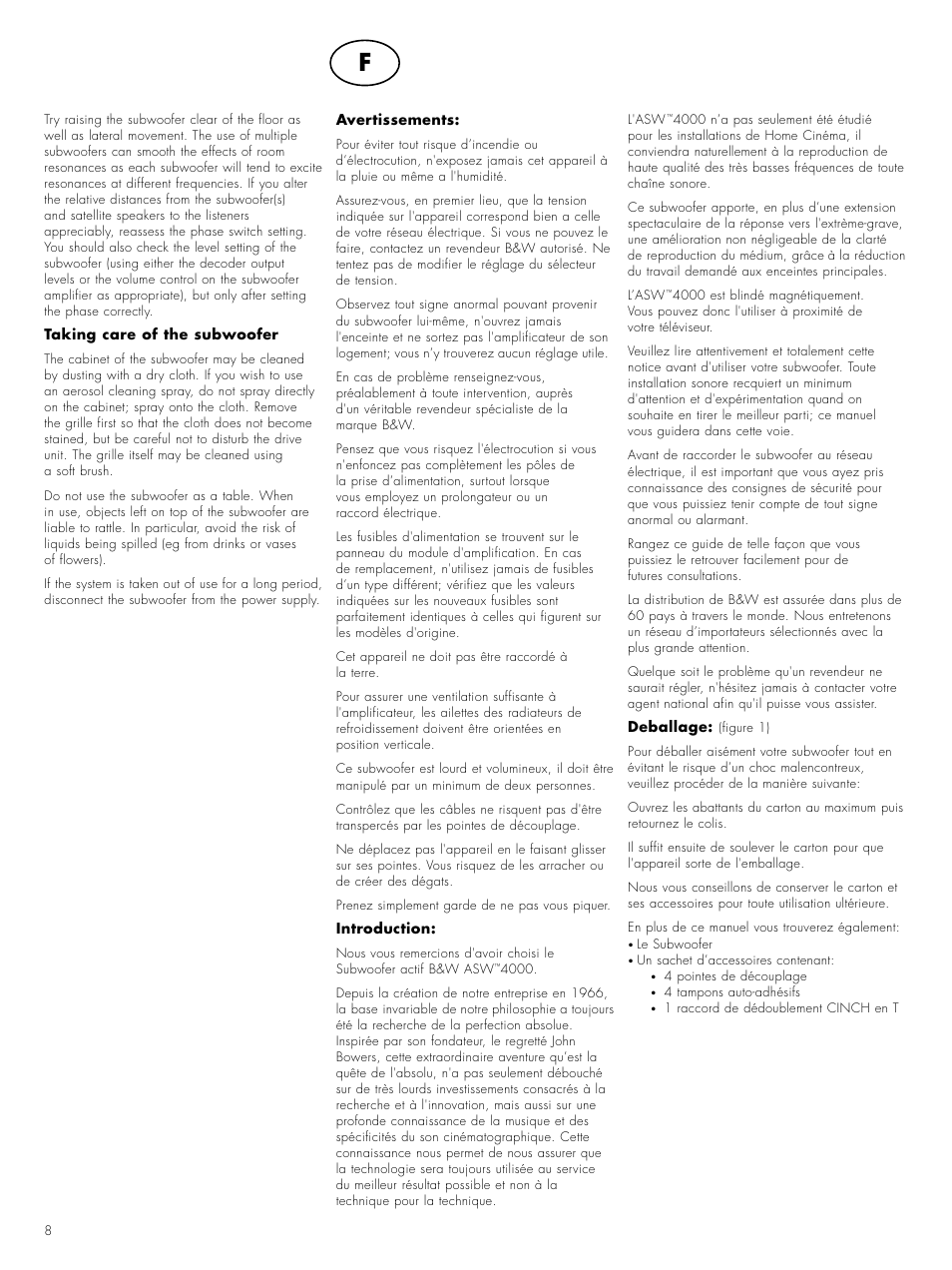 Bowers & Wilkins 4000 User Manual | Page 10 / 42